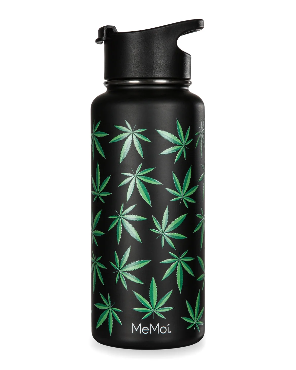 MeMoi Thermal Insulated Stainless Steel Weed 32 Oz Water Bottle