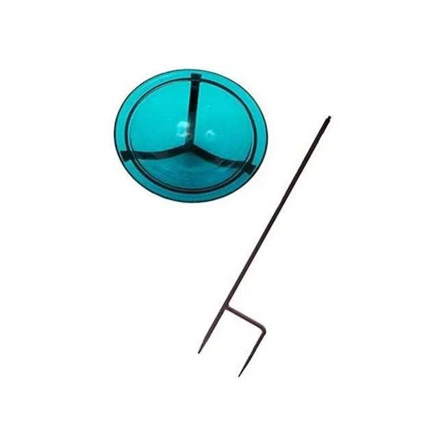 Teal Crackle Bowl with Stand