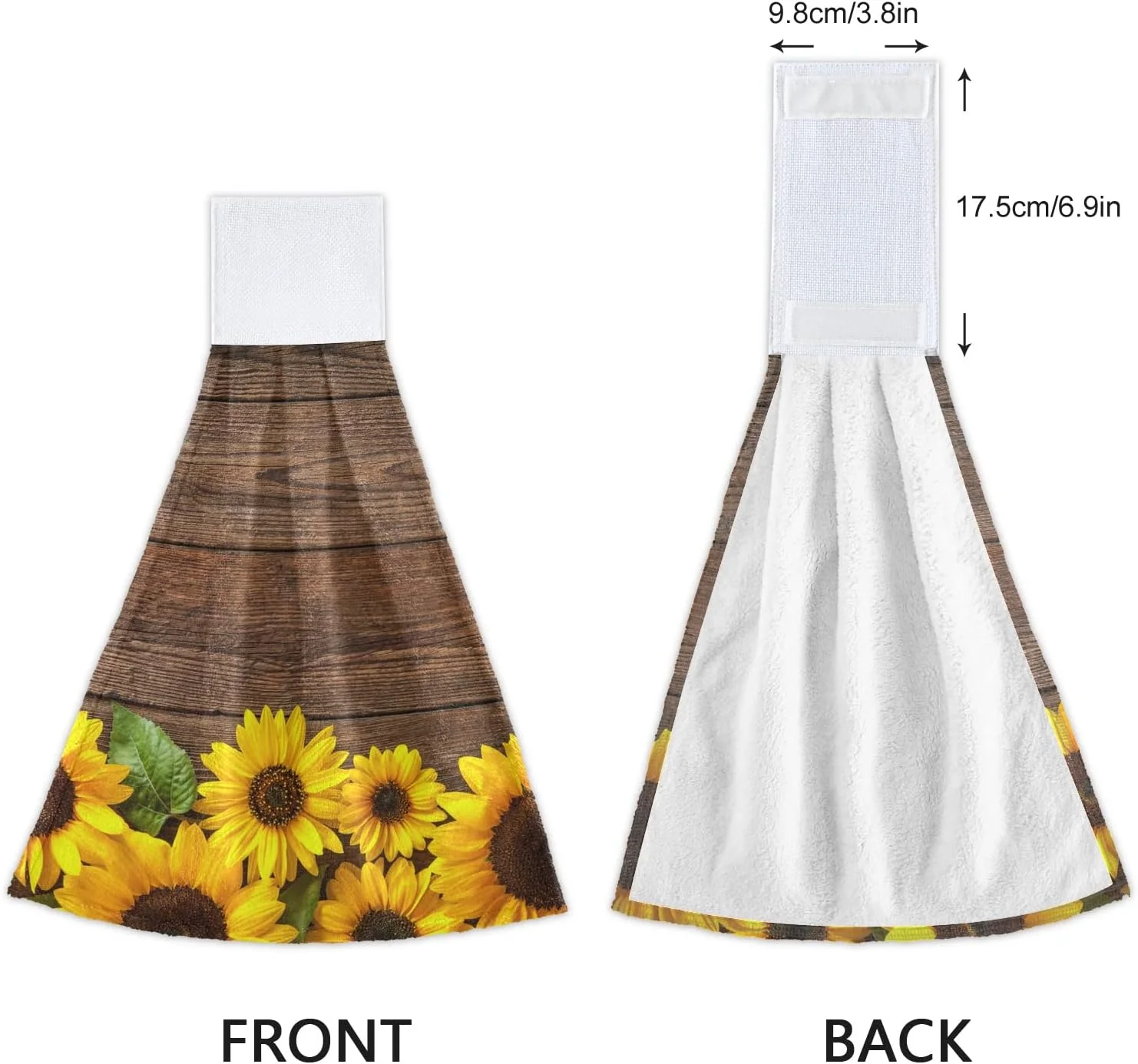 SKYSONIC Hanging Kitchen Towel 12 x 17 Inch Sunflower Board -d Towel Set 2 Pieces of Dry Towels