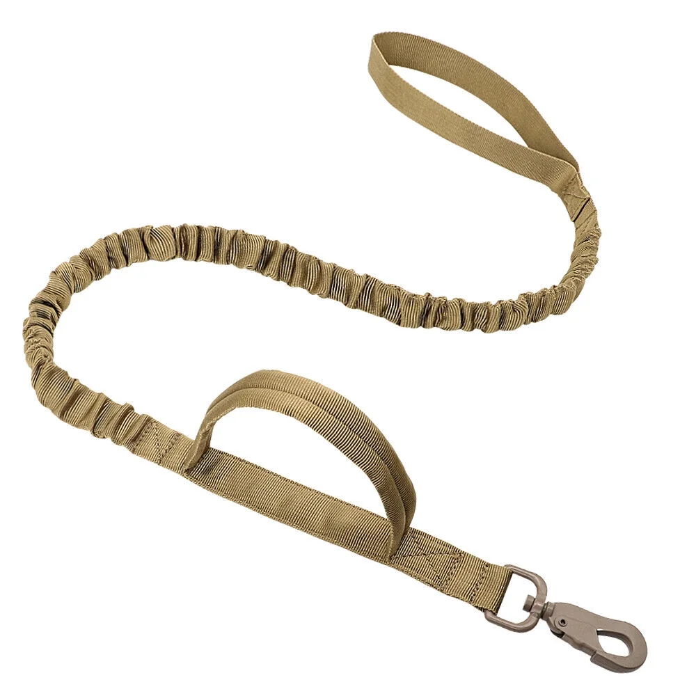 Tactical Dog Leash No Pull Elastic Strap Durable Pet Training Traction Rope Lead