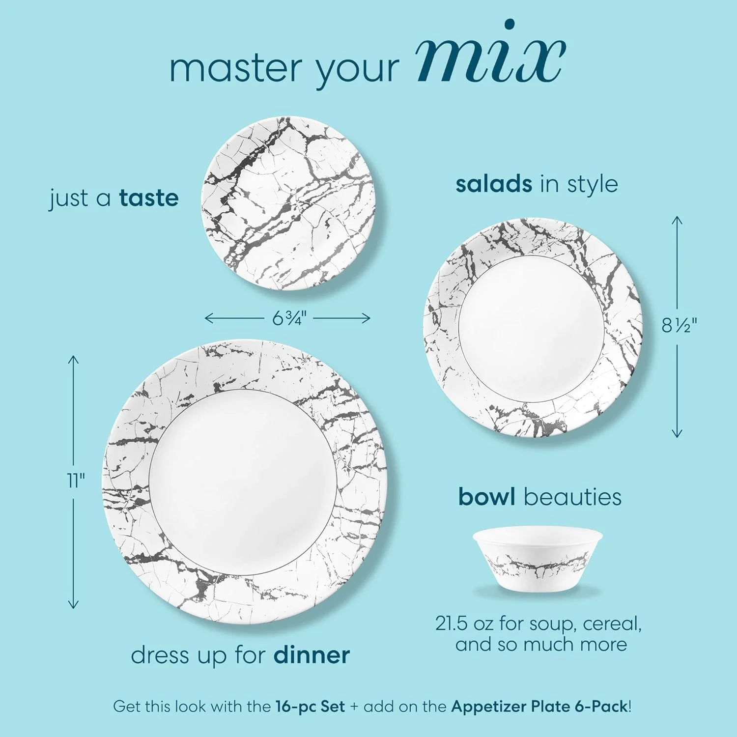 Boutique Appetizer Plate Stone 6.75In (17Cm) 6 Pack