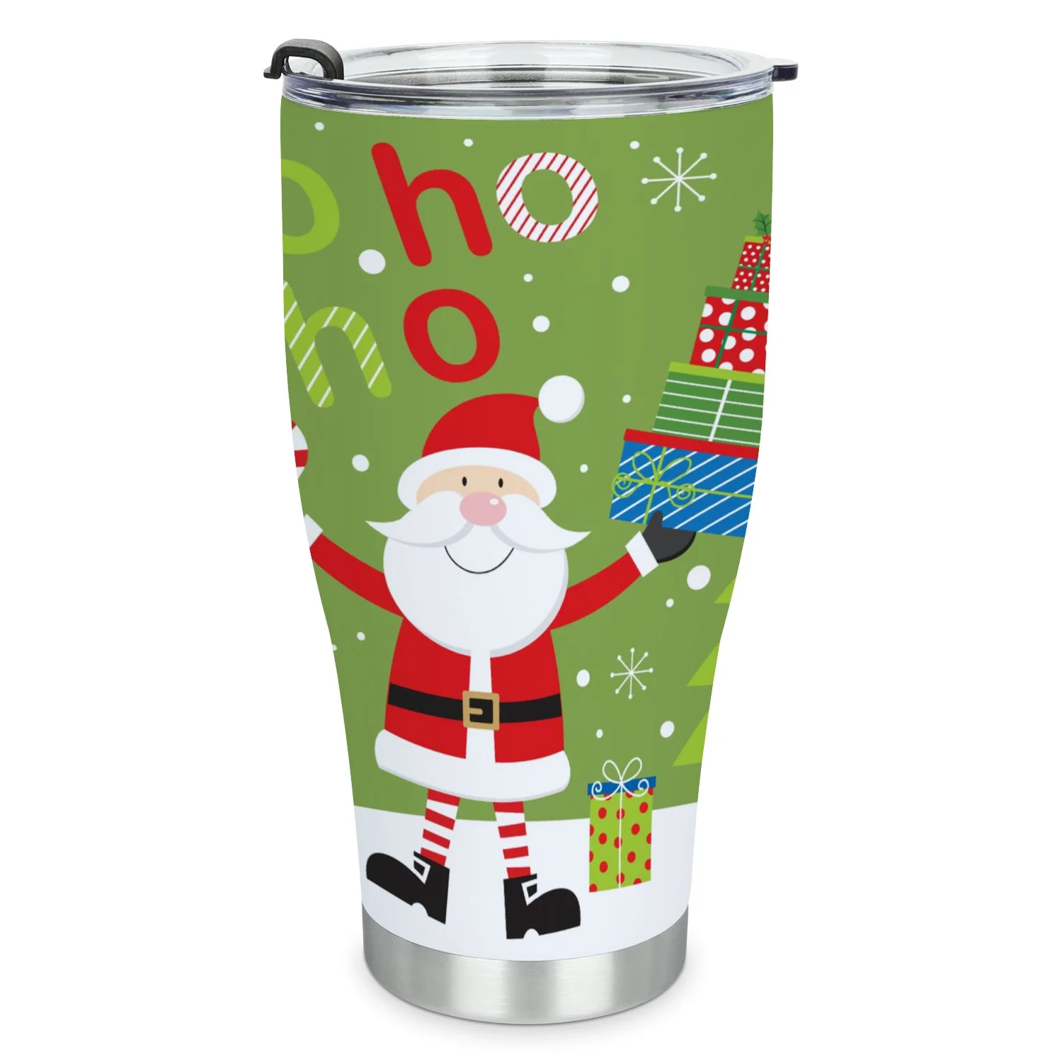 Hidove Stainless Steel Tumbler, Christmas Santa 30oz Leak Proof & Stainless Steel Bottle for Hot & Cold Drinks - Coffee Travel Mug, Water Metal Canteen, Thermal Cup