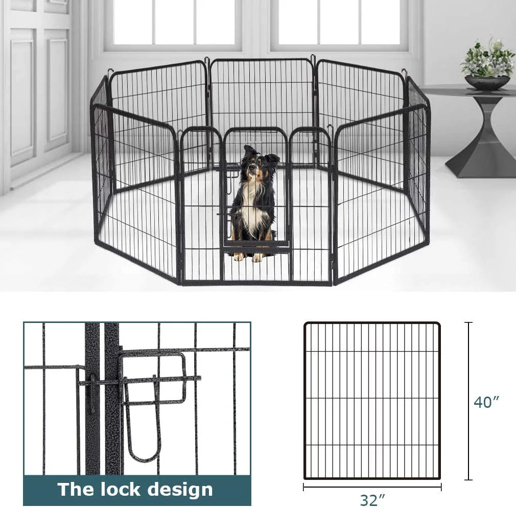 Bestpet Dog Playpen, 8 Panel, 40 inch, Folding, Metal