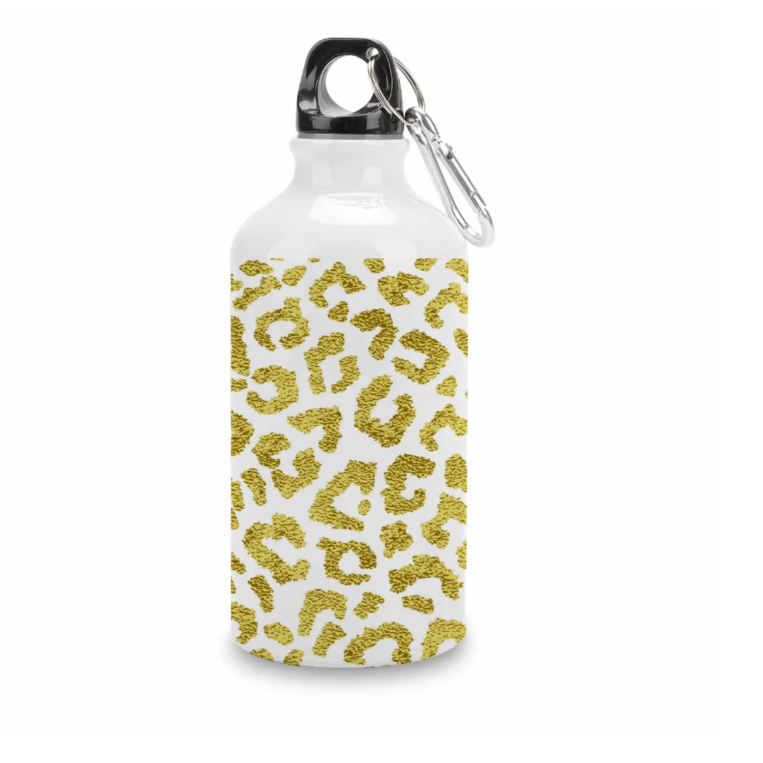 GZHJMY Sports Water Bottles, Gold Leopard Large Capacity Aluminium Portable Leakproof Lightweight Drink Bottles for Fitness and Outdoor Enthusiasts
