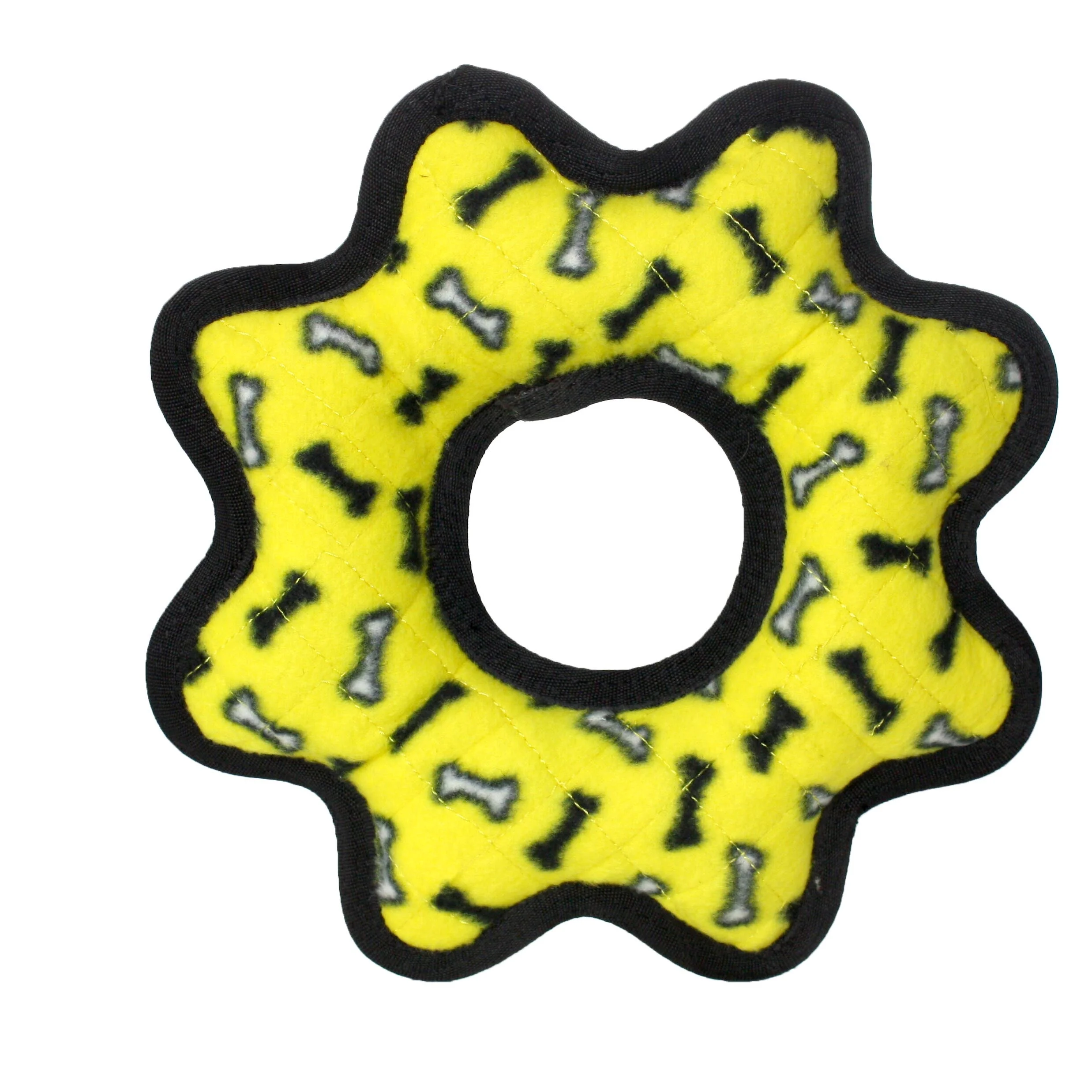 Tuffy Ultimate Gear Ring Yellow, Squeaky Durable Dog Toy