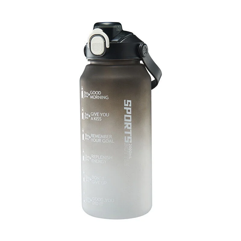 WEISIPU 2 Liter Sports Large Water Bottle with Straw Fruit Infuser Leak Proof Sports Gym Reusable Large Water Bottle