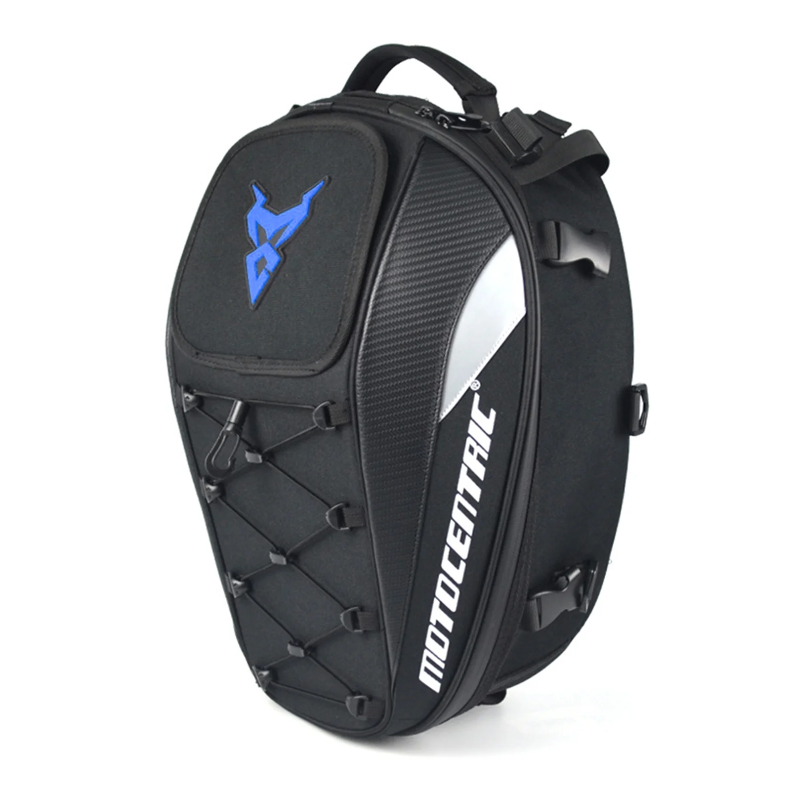 Tomshoo Motorcycle Seat Bag Dual Use Motorbike Luggage Storage Bags Blue