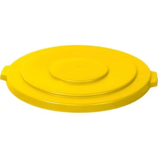 Rubbermaid Commercial FG263100YEL 22.25 in. BRUTE Self-Draining Flat Top Lids for 32 gal. Round BRUTE Containers - Yellow