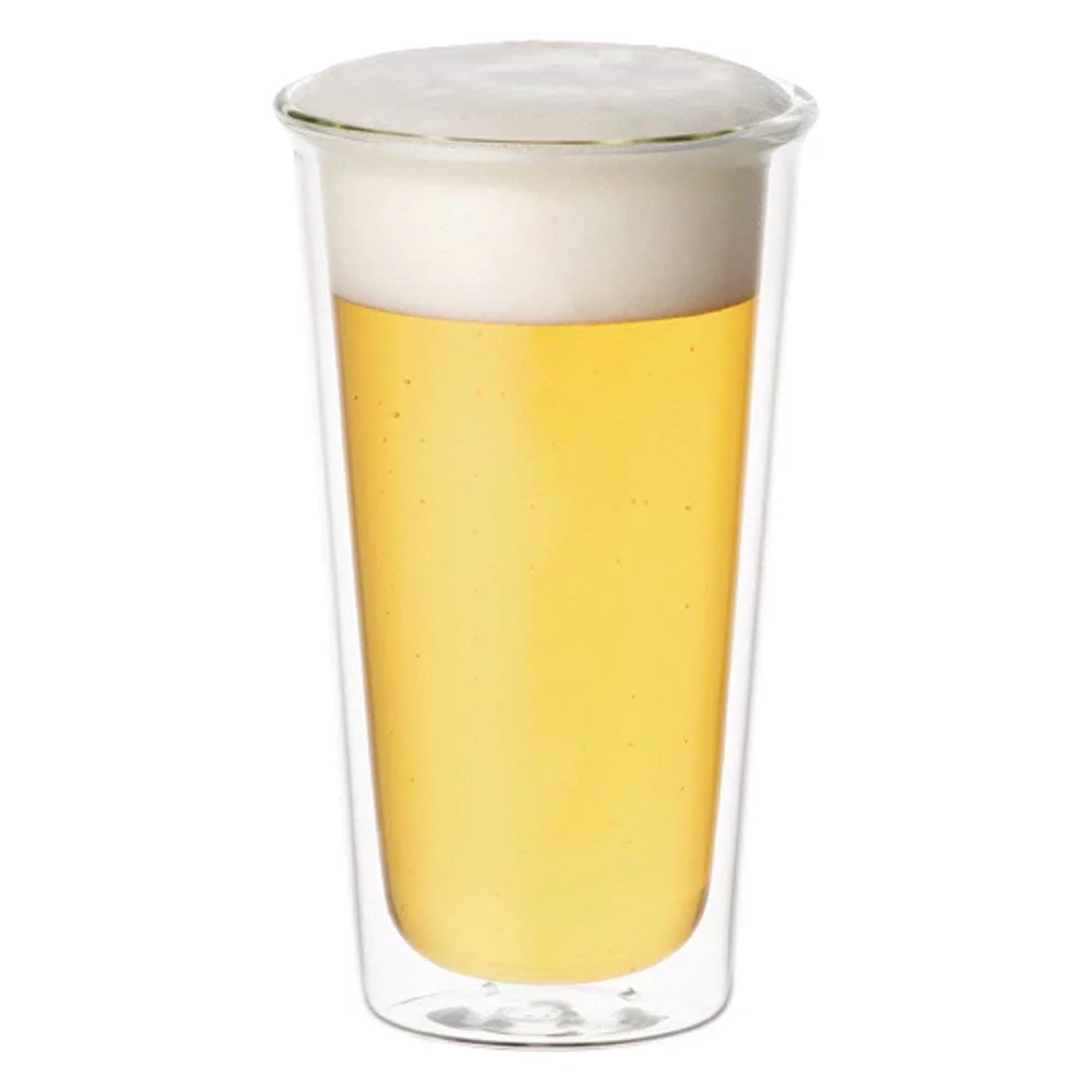 Set of 2 Double Walled Beer Glasses - Kinto Cast - 340 ml (11.5 fl. oz.) (Japan Import)