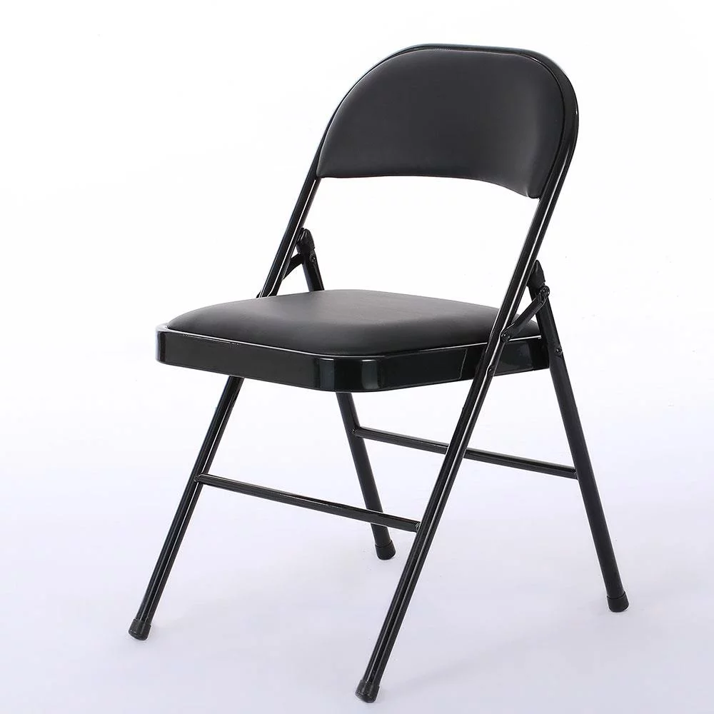 SalonMore 12-Pack Padded Fabric Seat & Back Portable Stacking Folding Chairs Black