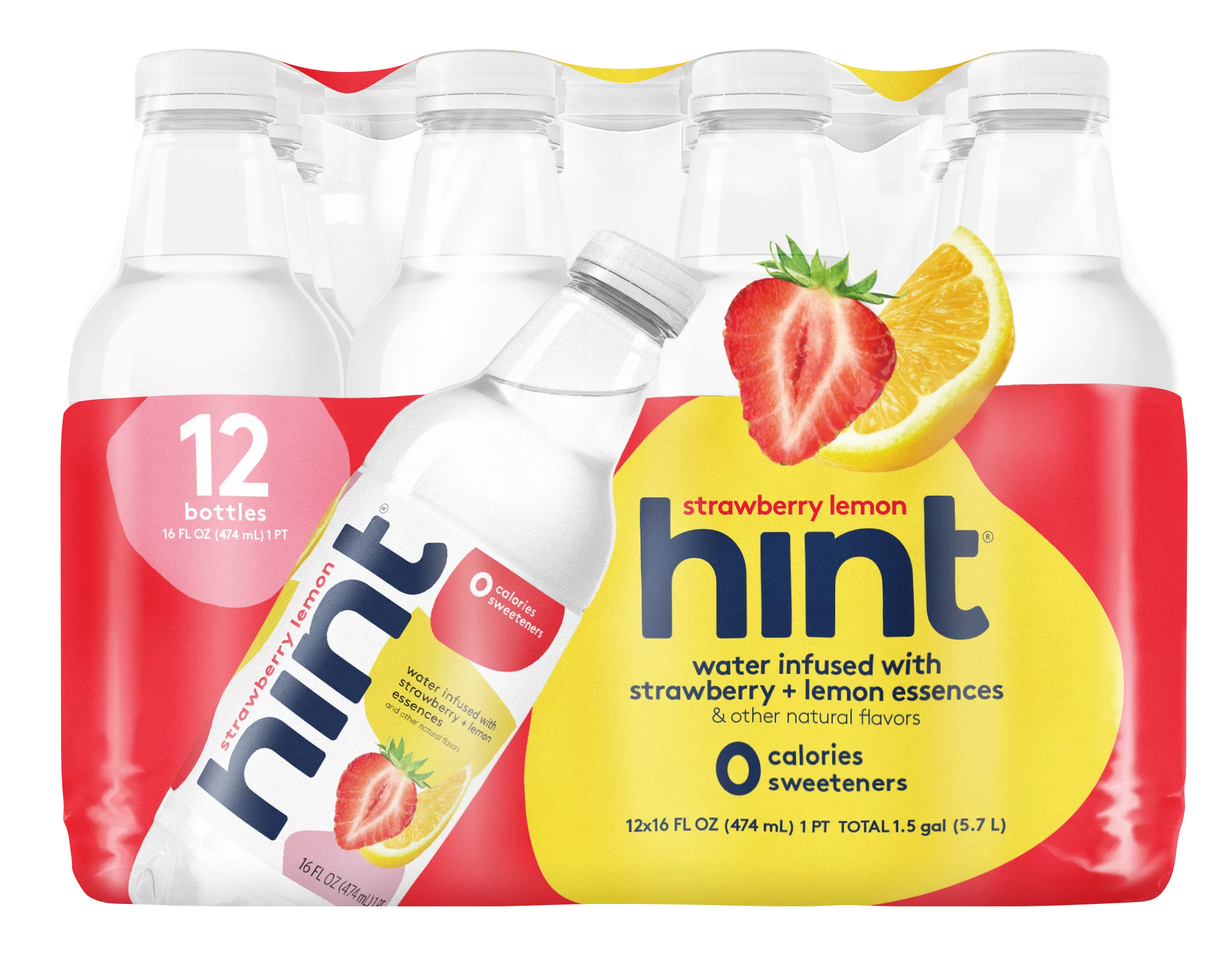 Hint Strawberry Lemon Infused Water 1/12pk