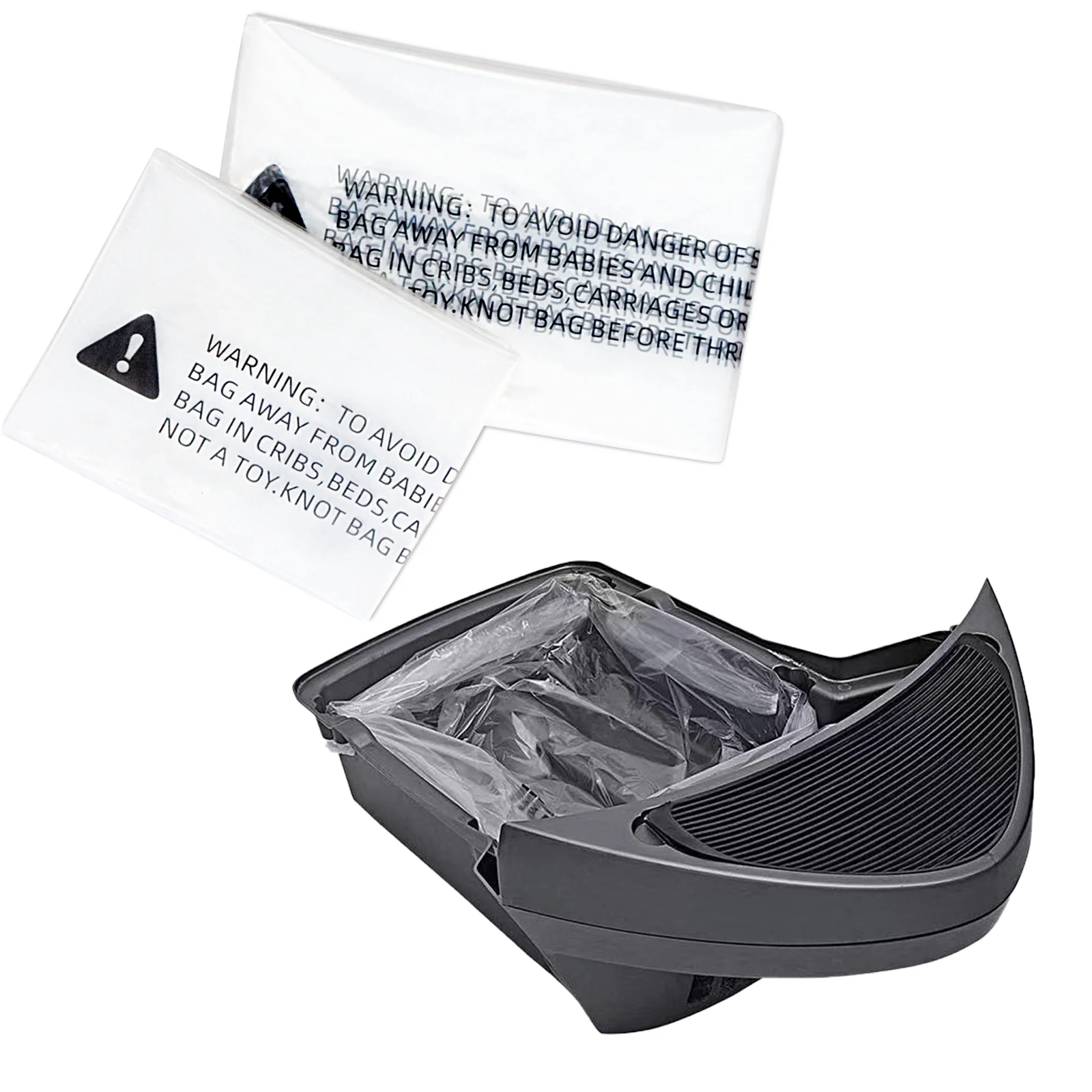 WECATION Replacement Waste Drawer Liners Compatible with Litter Bag Robot 3 4, 60 Count Waste Bags, 9-11 Gallons