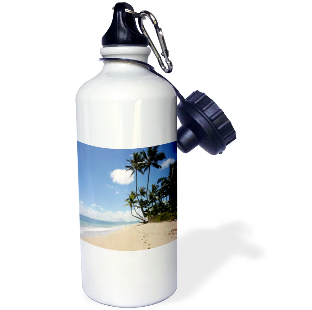 3dRose Kaaawa Beach Park, Oahu, Hawaii, shadow - Water Bottle, 21-ounce