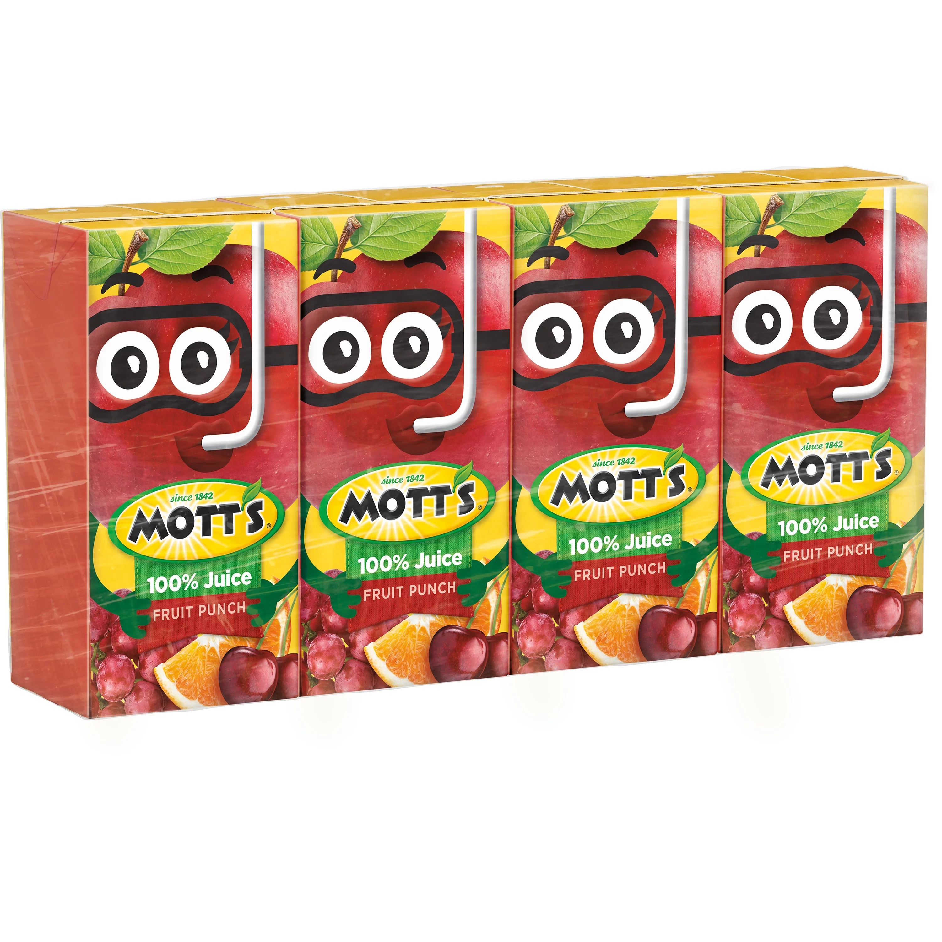 Mott's 100% Fruit Punch Juice, 4.23 fl oz boxes, 4 pack