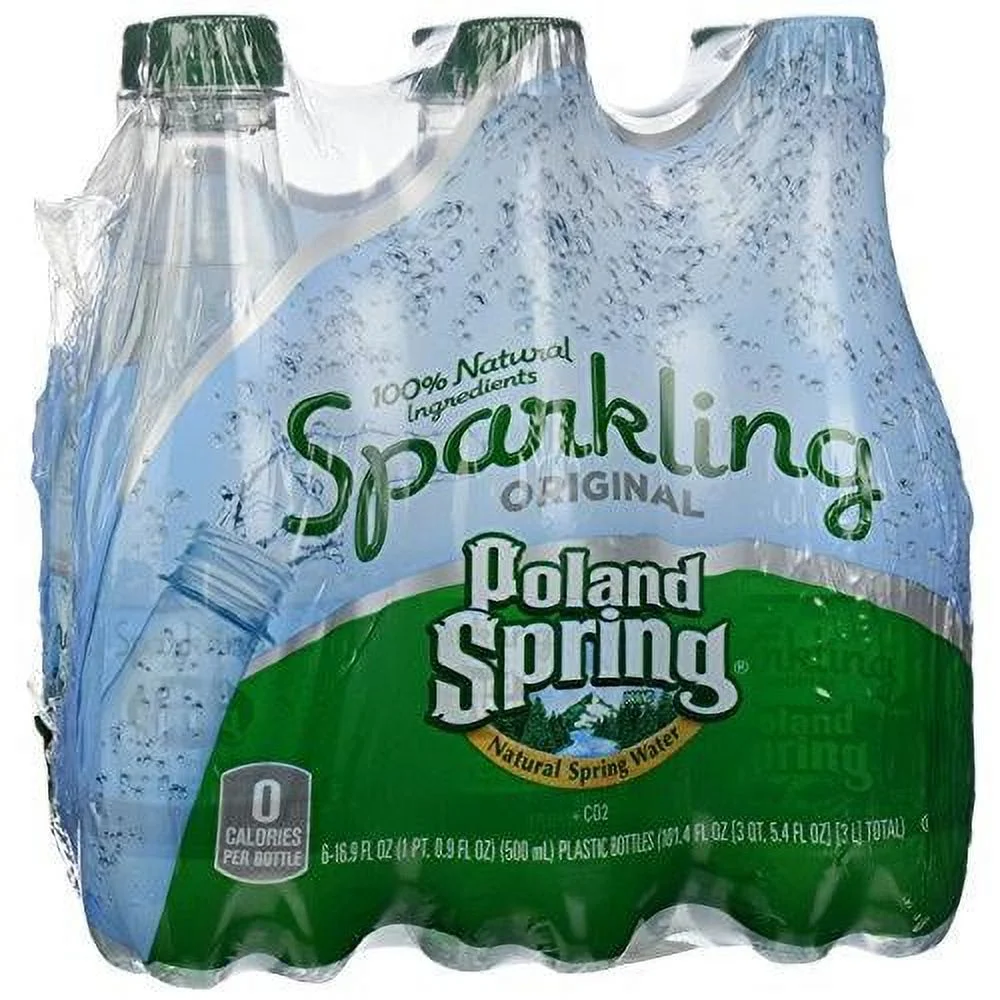 Brand Sparkling Natural Spring Water, 16.9-Ounce Plastic Bottles, 6 Count