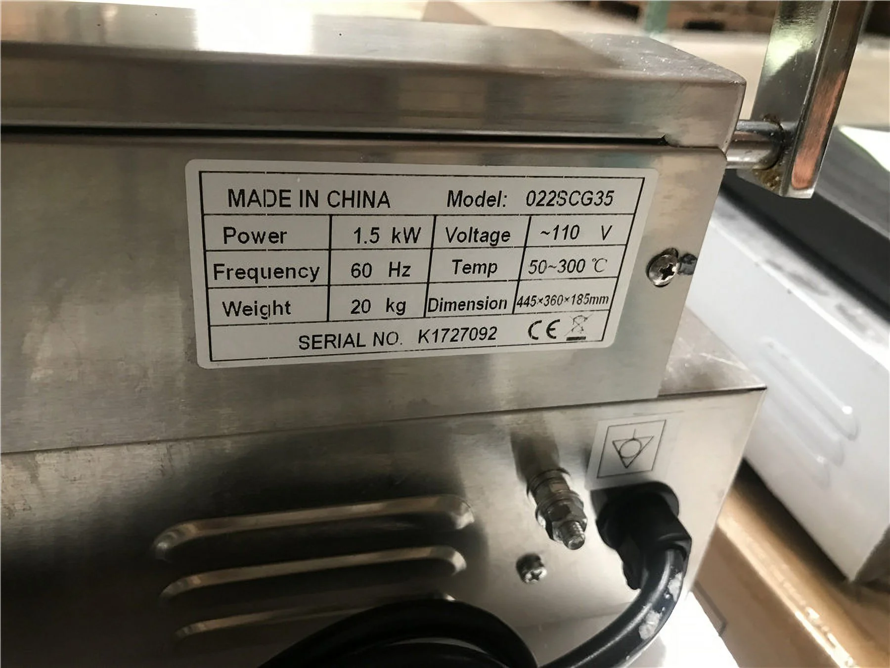 17.5 in. 1500W Single Grooved Flat SS Panini Grill, Commercial Grill  17.5*14.1*7.2