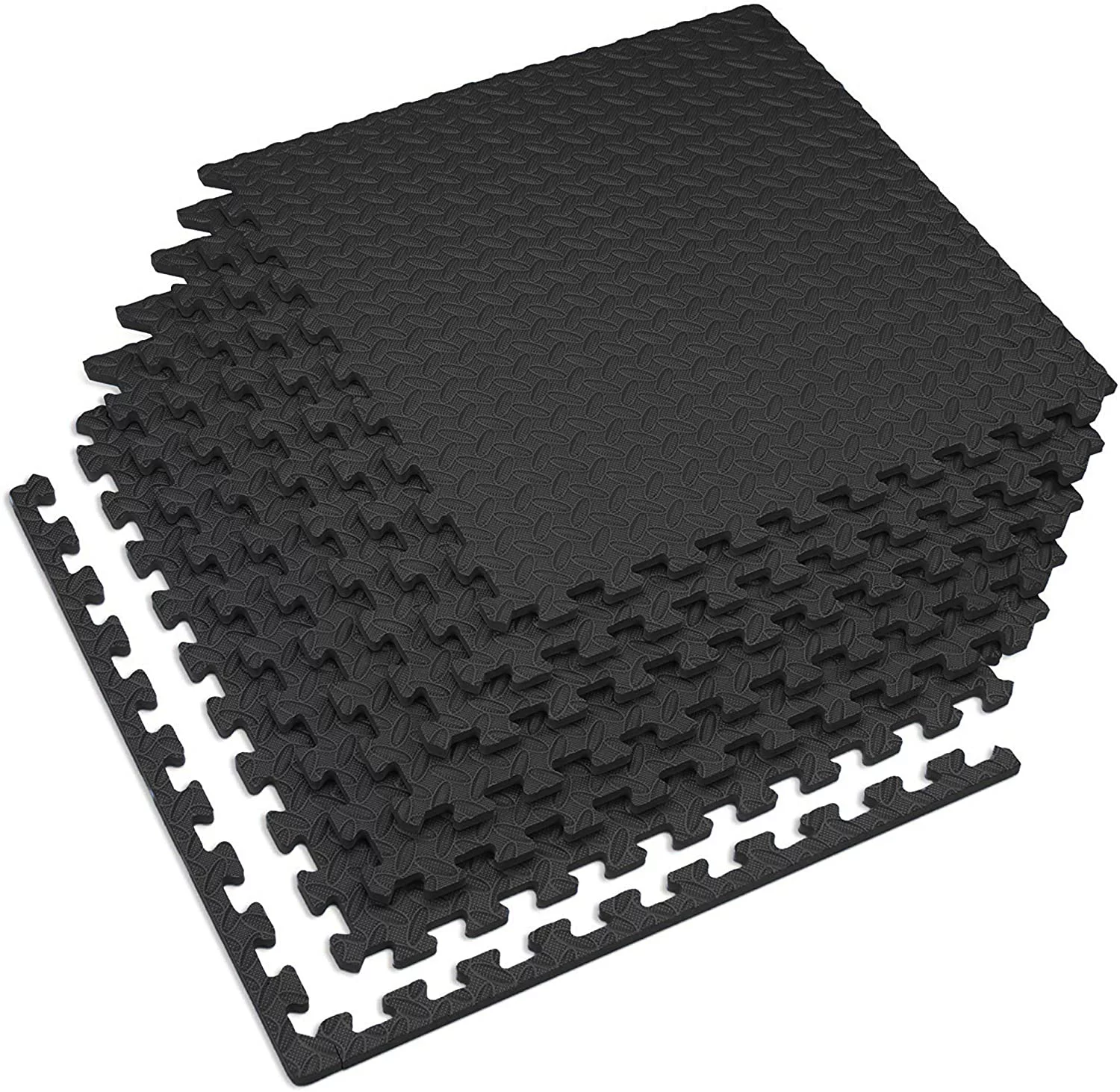 Velotas 1/2 Inch Interlocking EVA Foam Personal Fitness Mat, Diamond Plate Exercise Mats for Indoor Workout, 24 in x 24 in