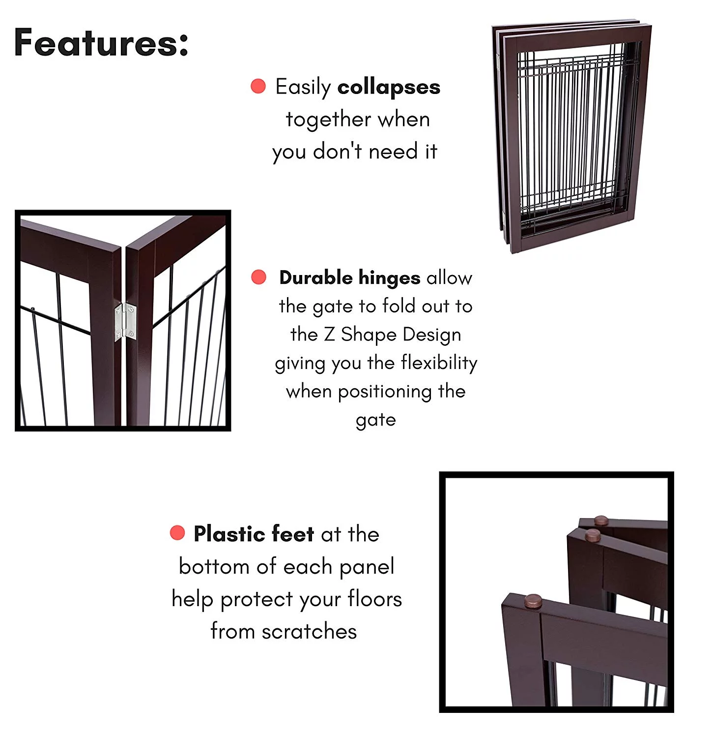 Internet's Best Traditional Wire Dog Gate - 3 Panel - 30