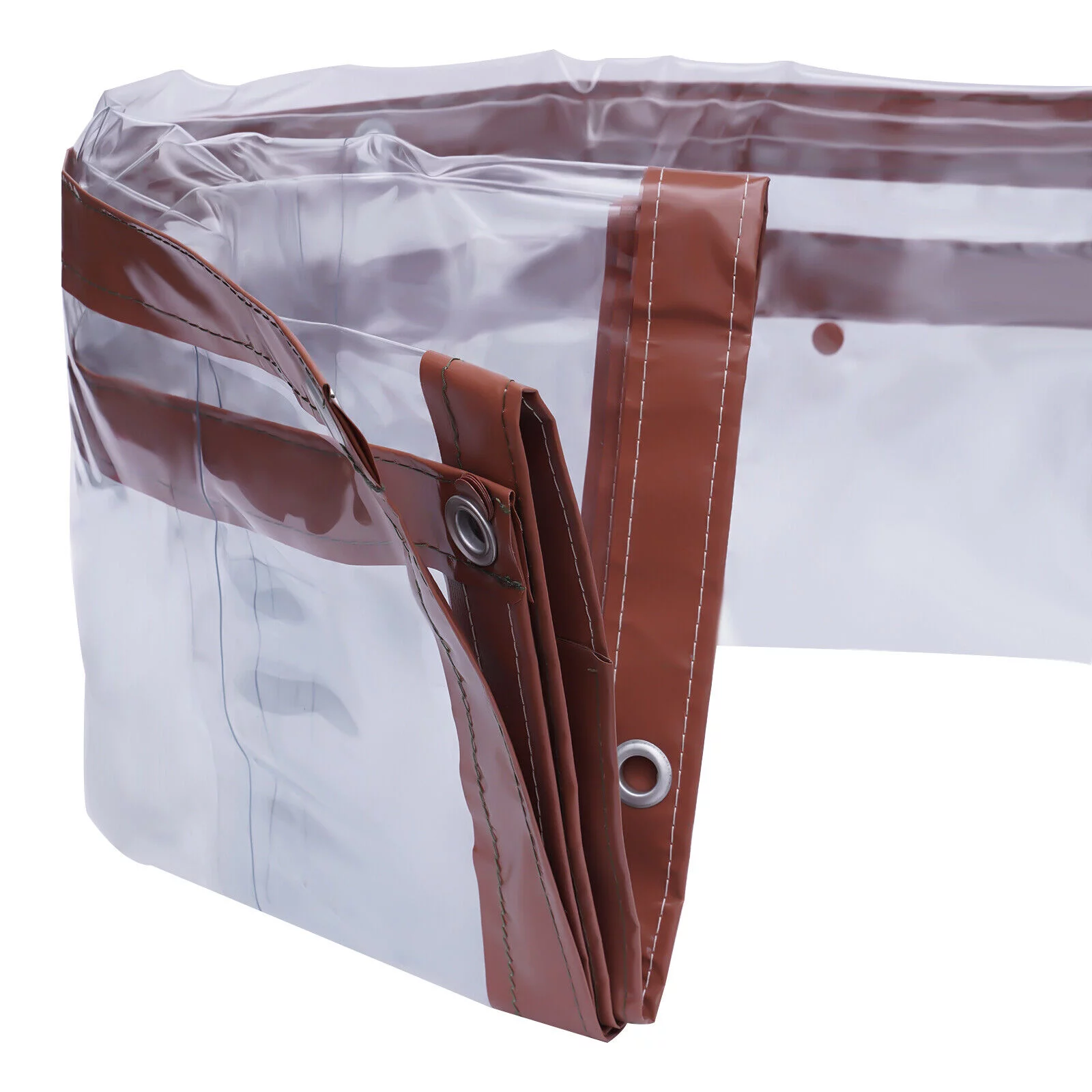 Water/Sun-proof Commercial Brown PVC Clear Awning Canopy Patio Roll Up Enclosure