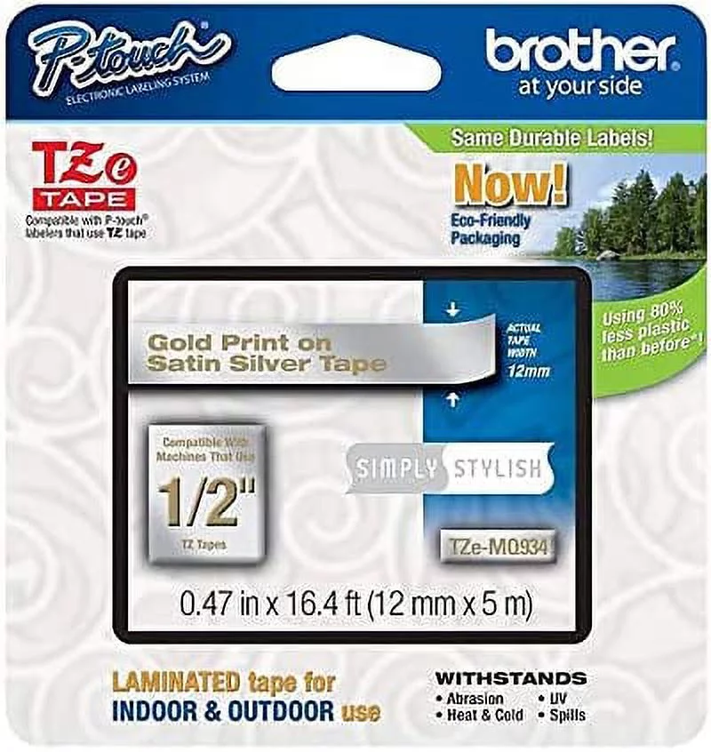 Brother Genuine P-touch TZE-MQG35 Tape, 1/2