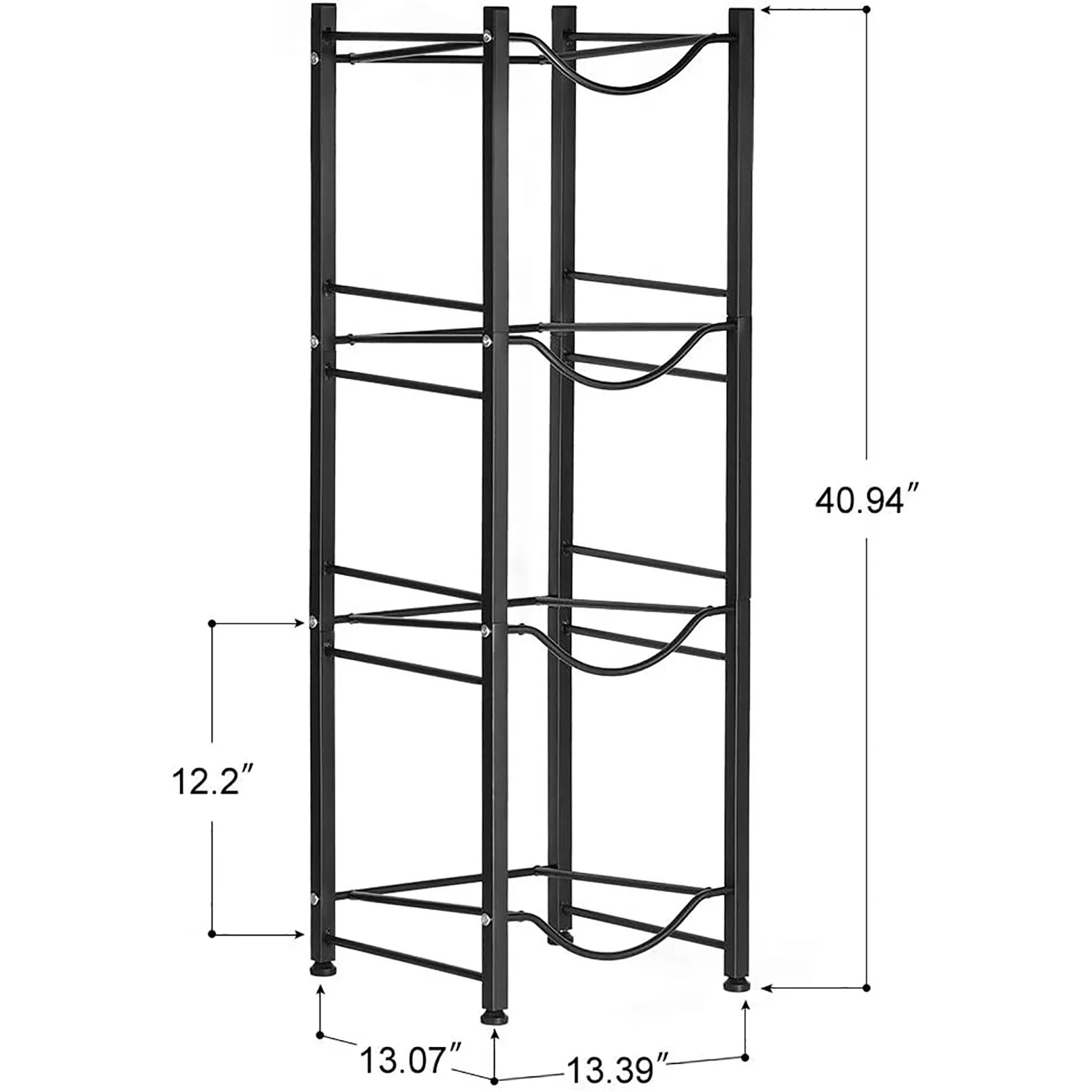 4-Tier 5 Gallon Bottle Cooler Water Bottle Holder Removable Black