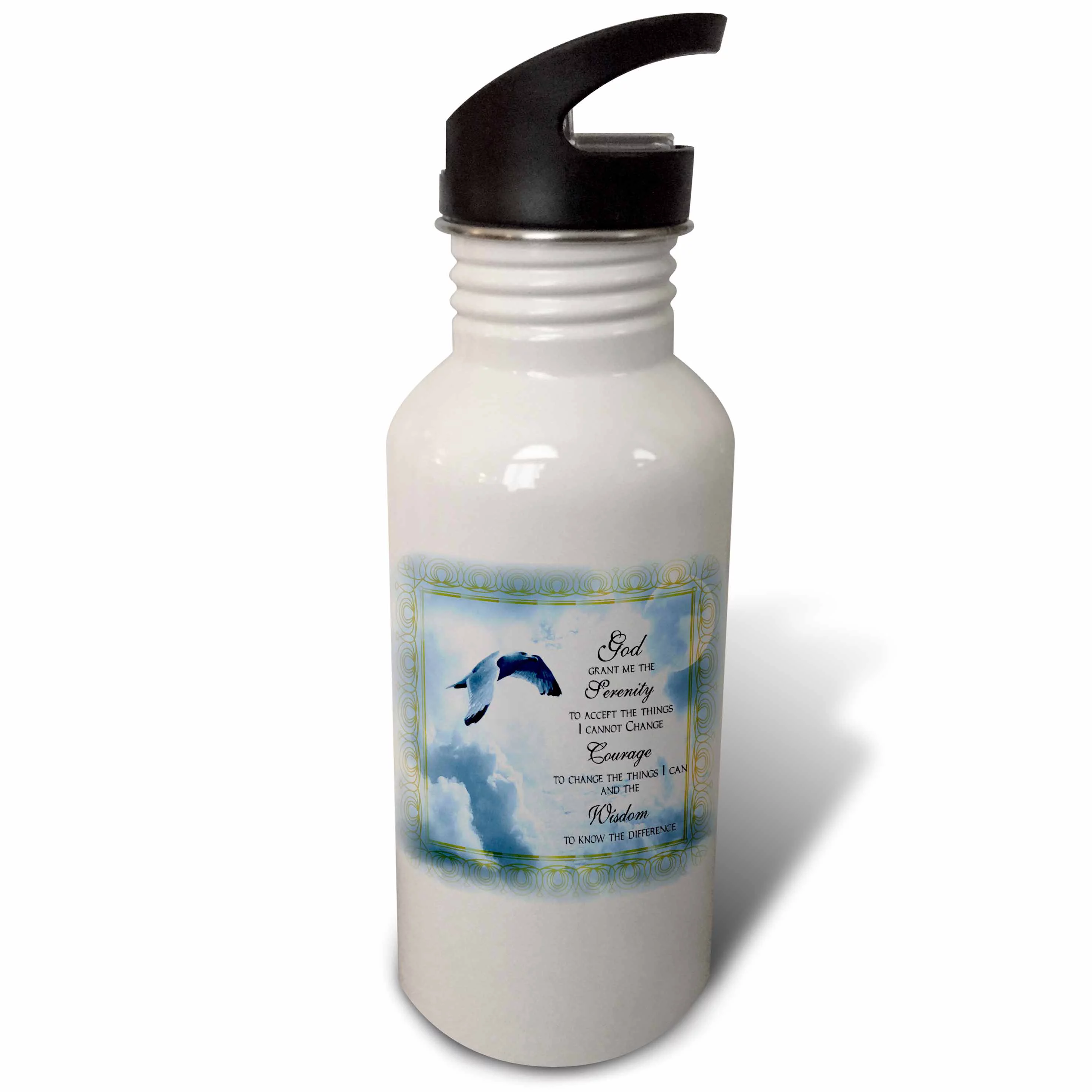 The Serenity Prayer a beautiful dove one of a kind graphic will inspire all 21 oz Sports Water Bottle wb-66264-1