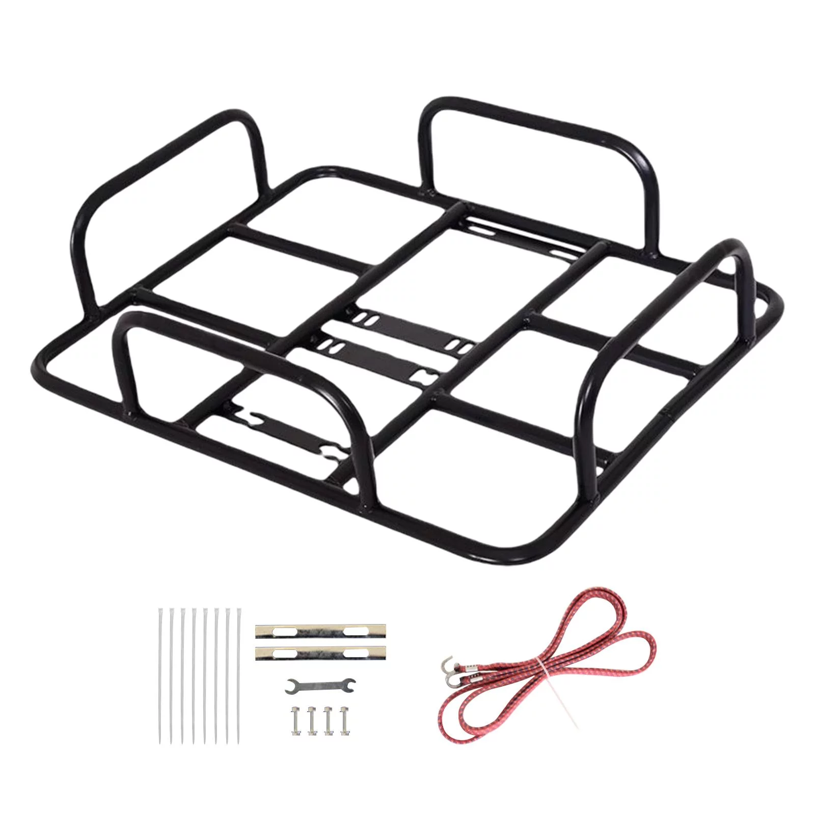 Bike Basket, Front Handlebar Basket, Bike Cargo Rack with Strap, Metal Front Handlebar Bike Basket Carrier for Road Bikes Accessories