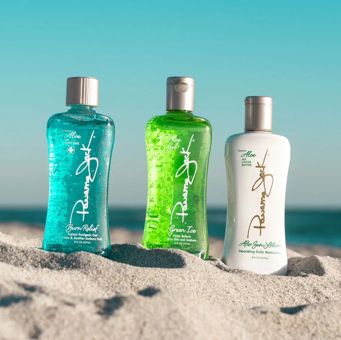 Panama Jack Aloe Moisturizer Lotion - After Sun Daily Skincare, Contains Aloe, Cocoa Butter, Olive & Hemp Seed Oils with Vitamin E, 8 FL OZ (Pack of 2)