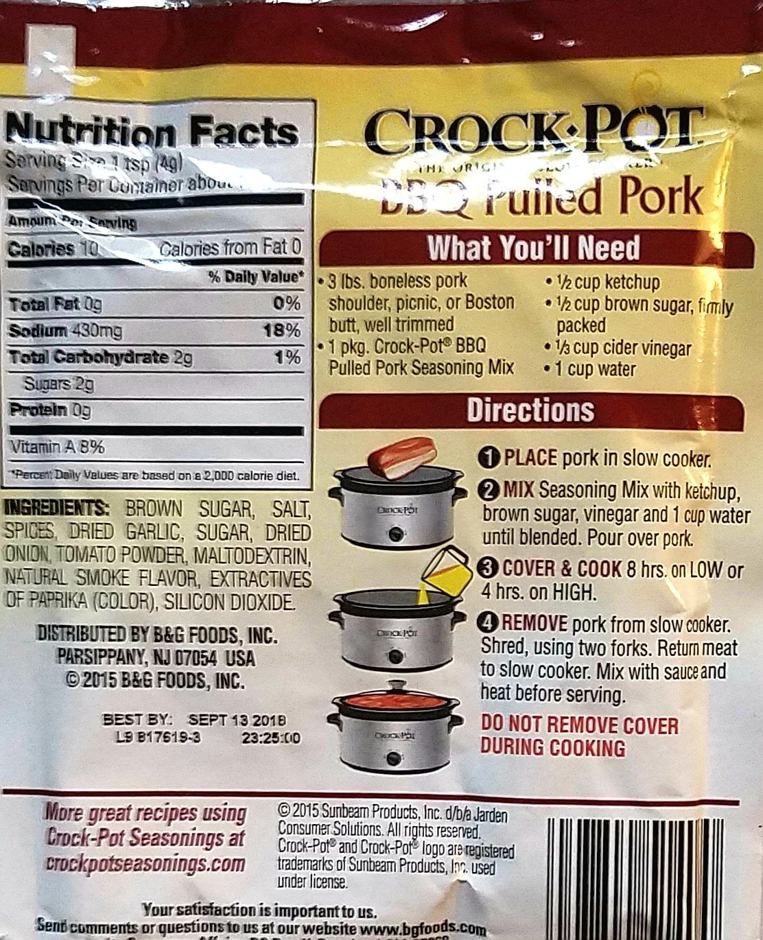 BBQ Pulled Pork, Hearty Beef Stew, Savory Herb Chicken, Savory Pot Roast - Slow Cooker Seasoning Mix - Variety Pack of 4 - 1.5 Oz Each