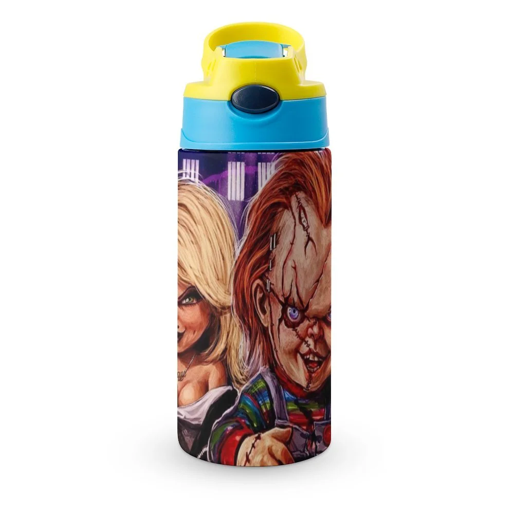 Child Chucky Kid's Insulated Water Bottle With Straw Vacuum Stainless Steel Cup Leak-Proof Children Toddler Thermoses