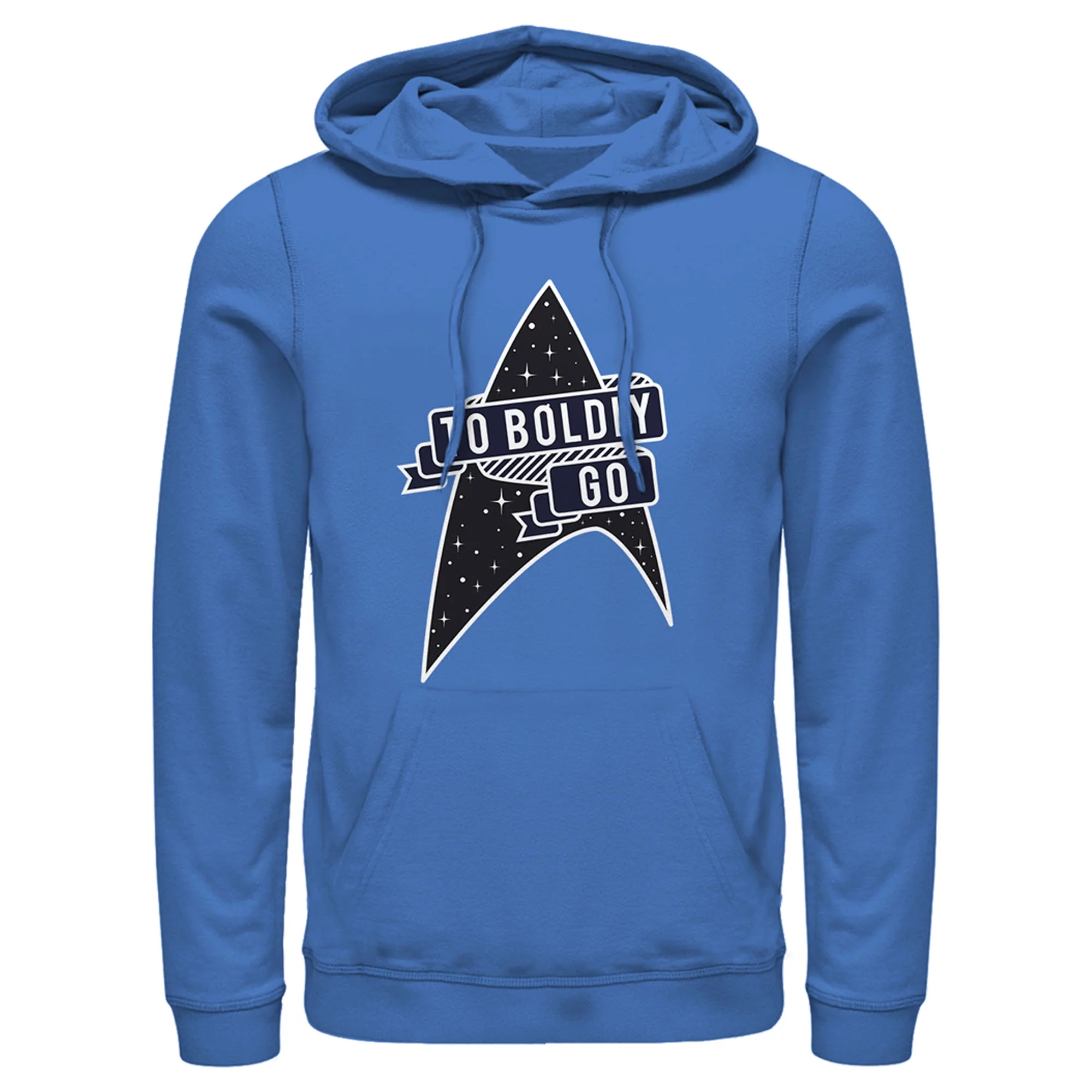 Men's Star Trek To Boldly Go Starfleet  Pull Over Hoodie Royal Blue X Large