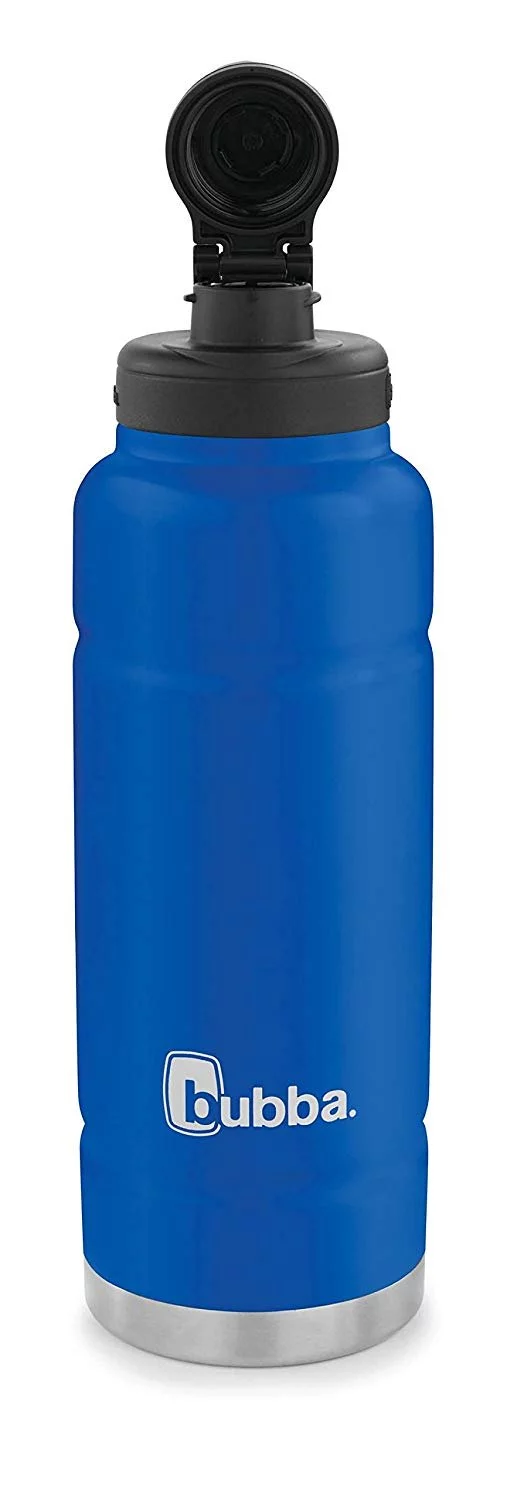 Bubba Trailblazer 40 oz Very Berry Blue and Black Stainless Steel Water Bottle with Wide Mouth Lid
