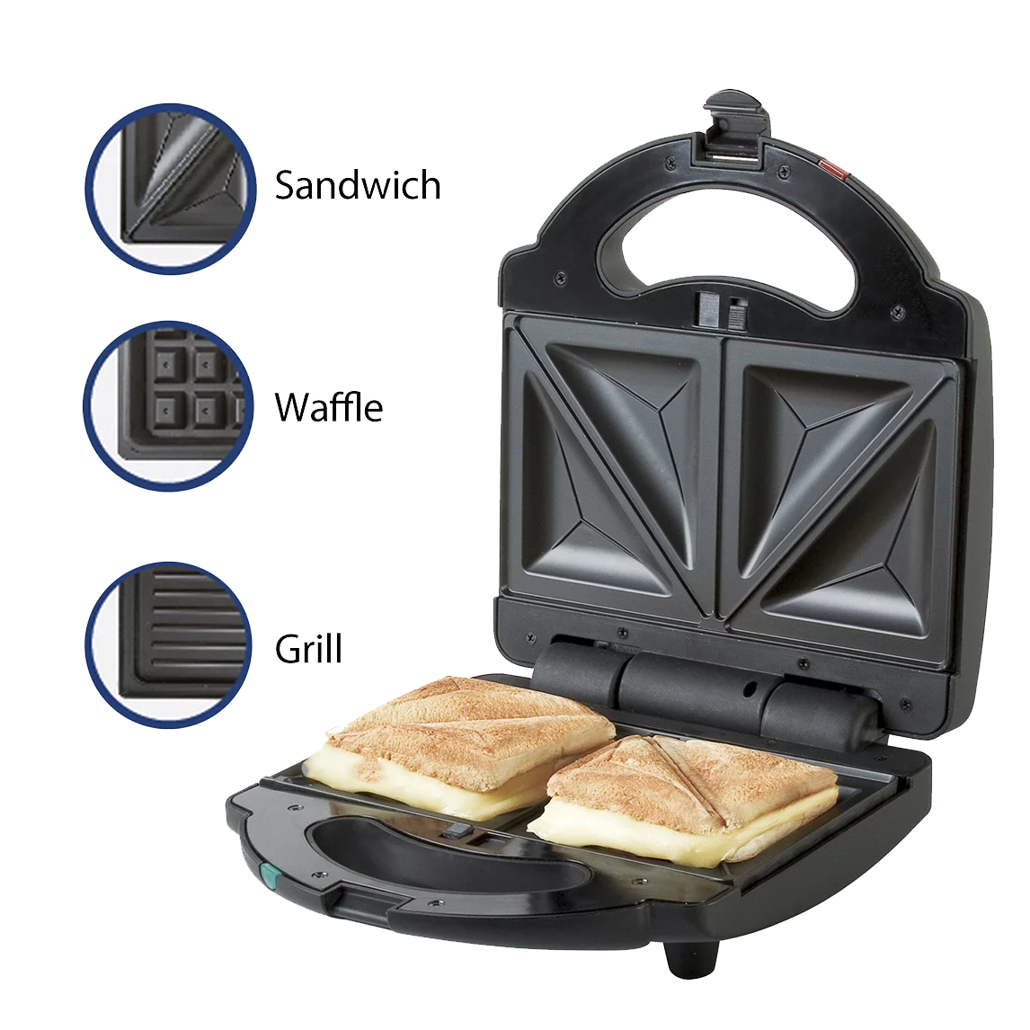 Premium Deluxe Multifuctional 2-Slice Sandwich Maker Stainless Steel Decoration