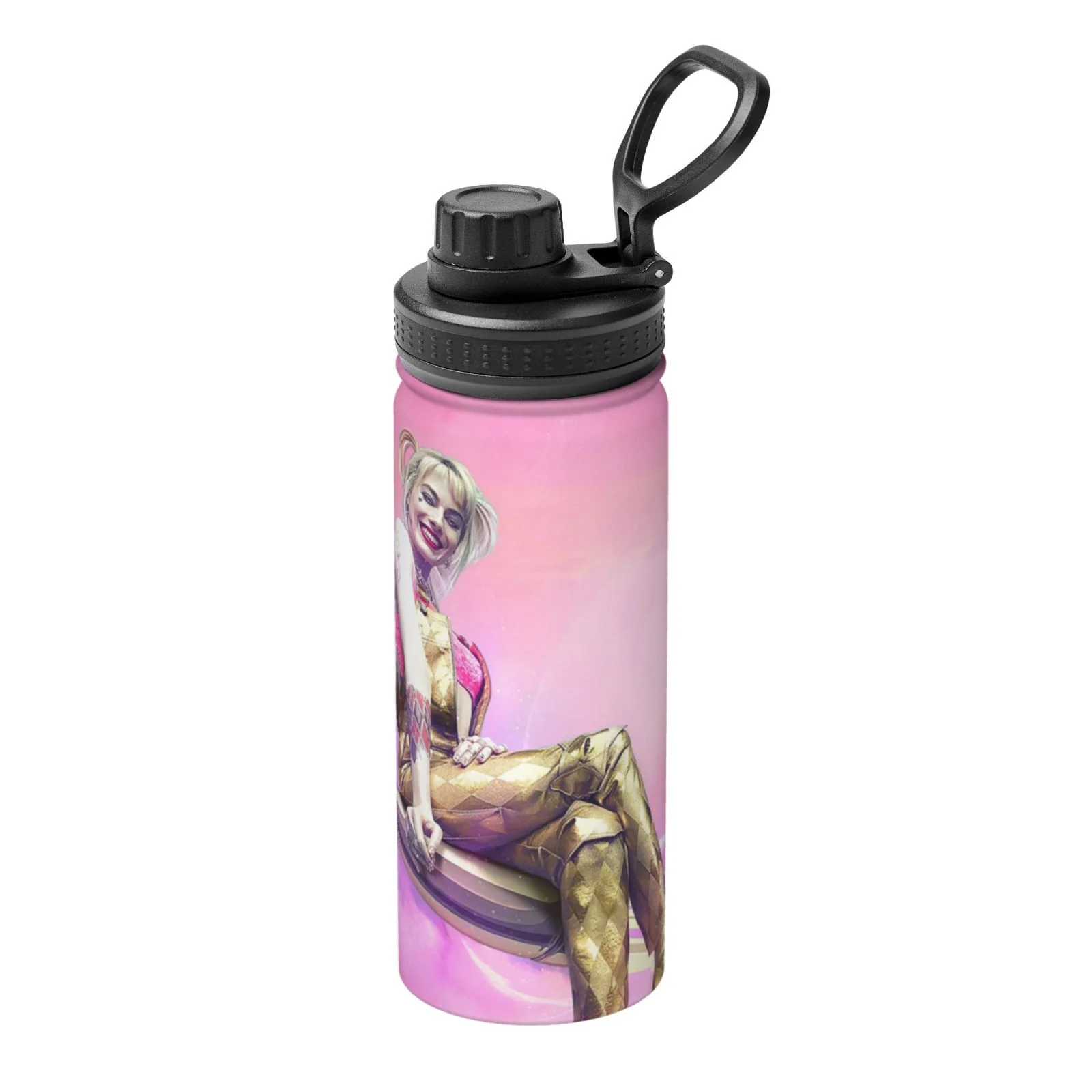 Birds Of Prey Harley Quinn Sports Insulated Water Bottles Kettle Stainless Steel Portable Cup18OZ For Travel Gym School