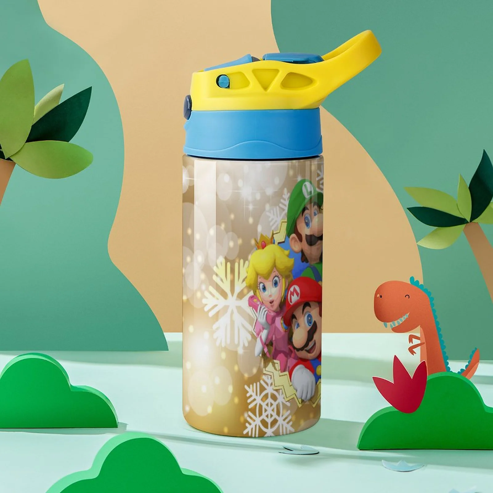 Super Mario Bros Kid's Insulated Water Bottle With Straw Vacuum Stainless Steel Cup Leak-Proof Children Toddler Thermoses