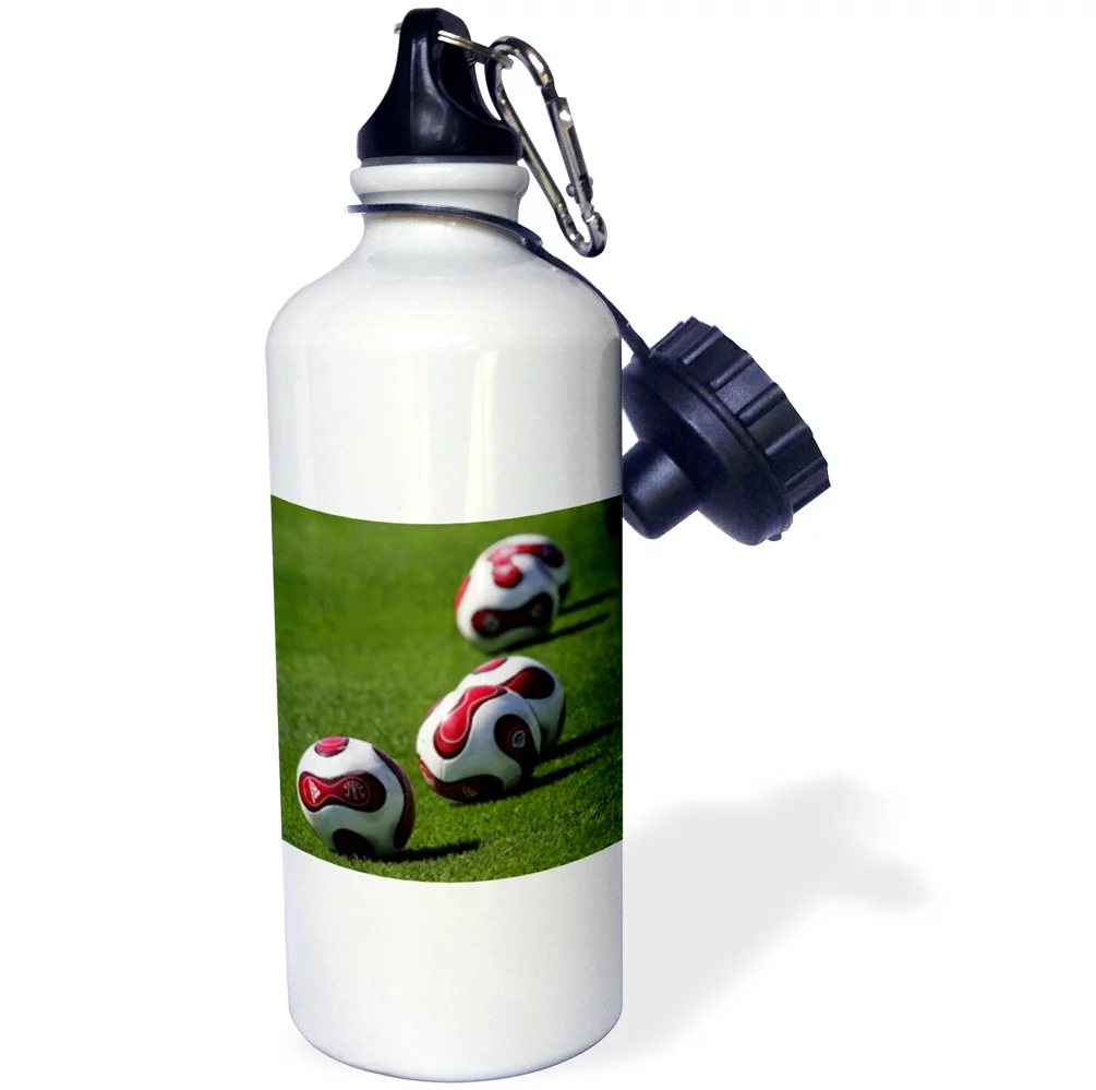 3dRose Soccer Balls, Sports Water Bottle, 21oz
