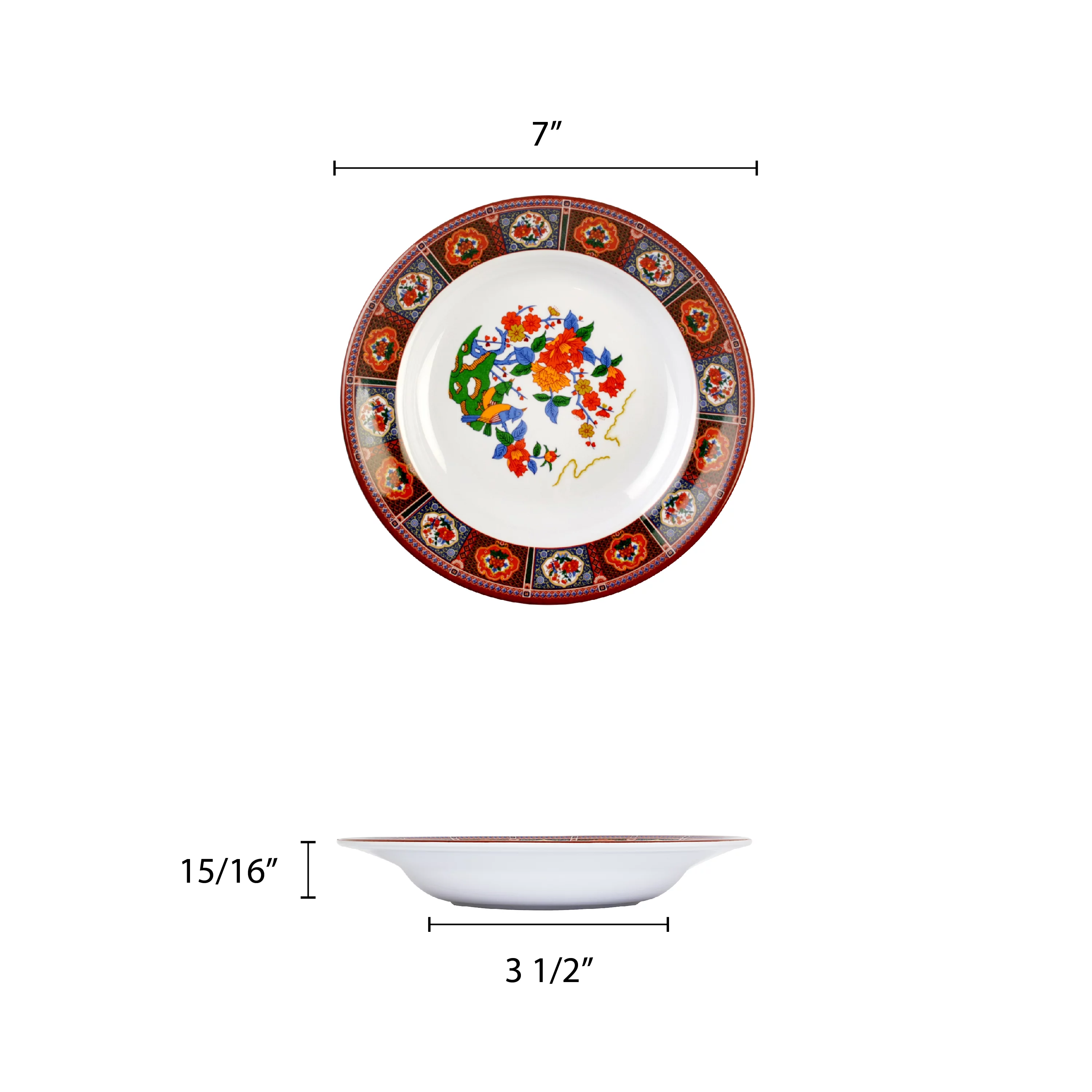 Excellante Peacock Melamine Dinnerware Collection 5 Oz, 7
