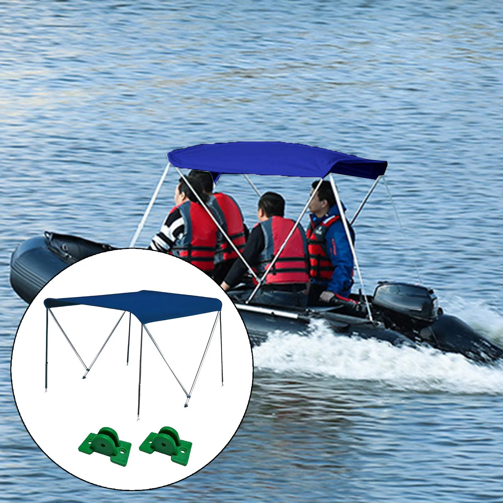 Boat Canopy Kayak Awning Shelter with Frame Hardware Universal Boat Cover Bimini Canopy with Base