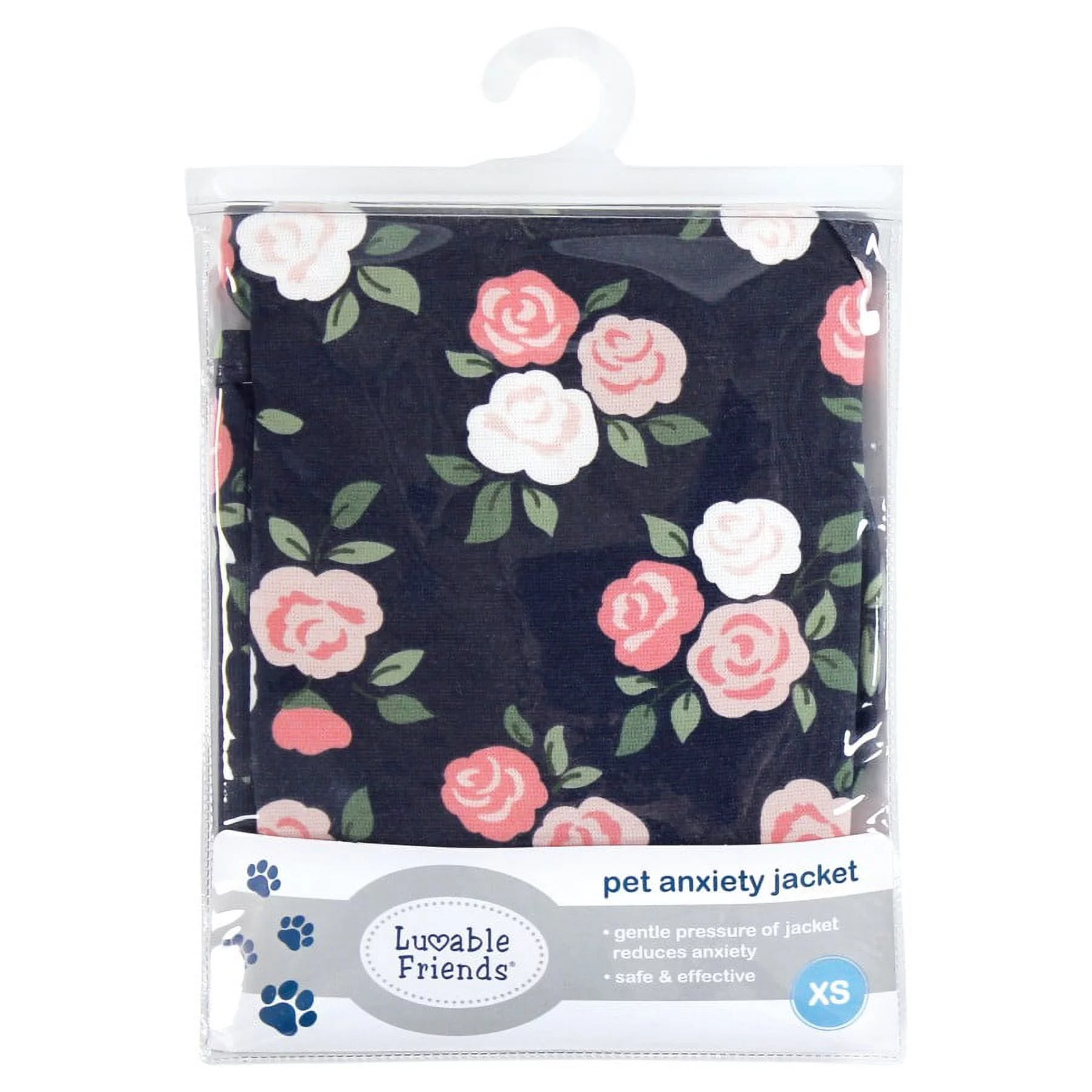 Luvable Friends Pet Thunder Anxiety Jacket, Navy Floral, X-Large