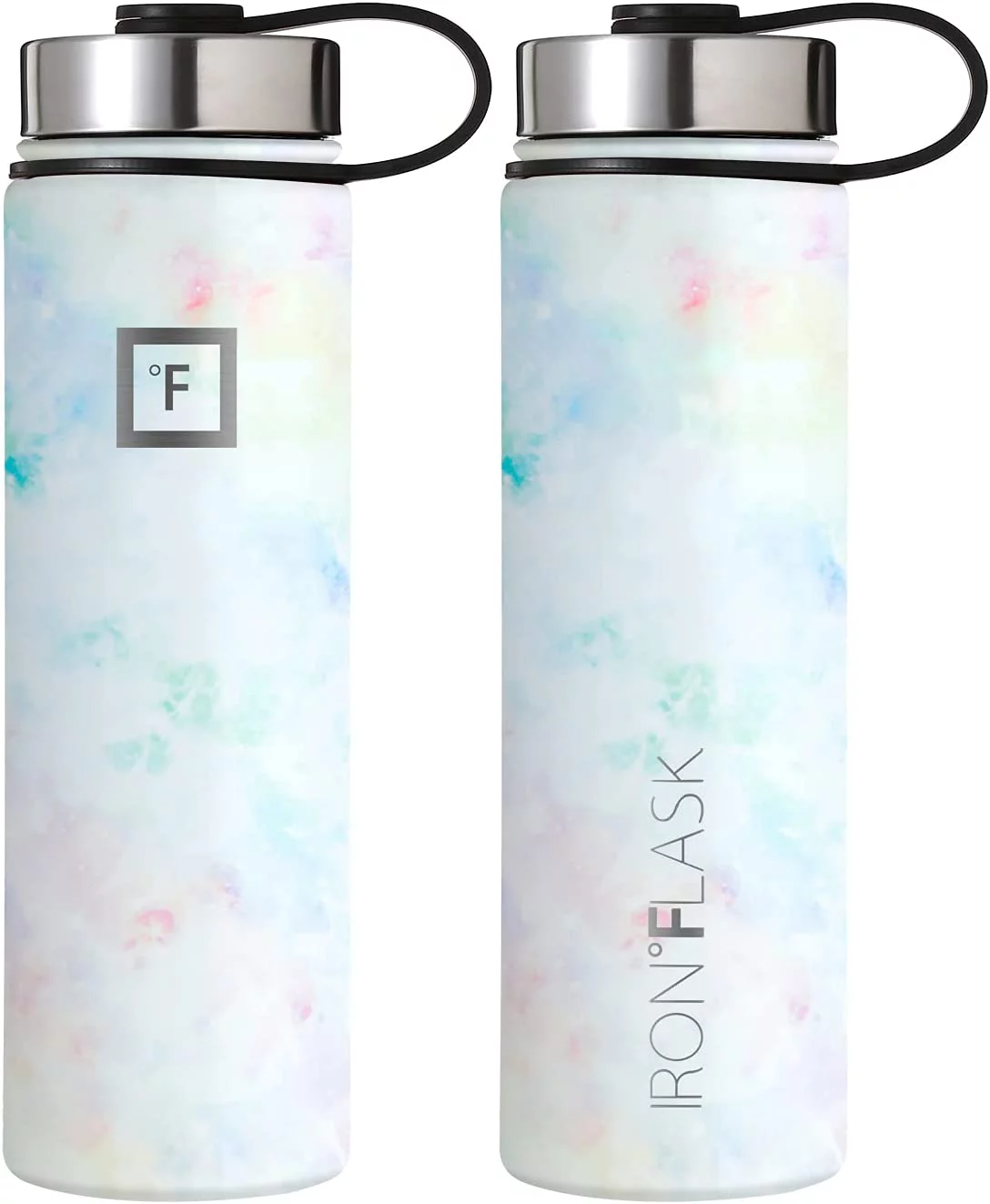 Iron Flask Sports Water Bottle - 3 Lids - 22 oz - Pearl