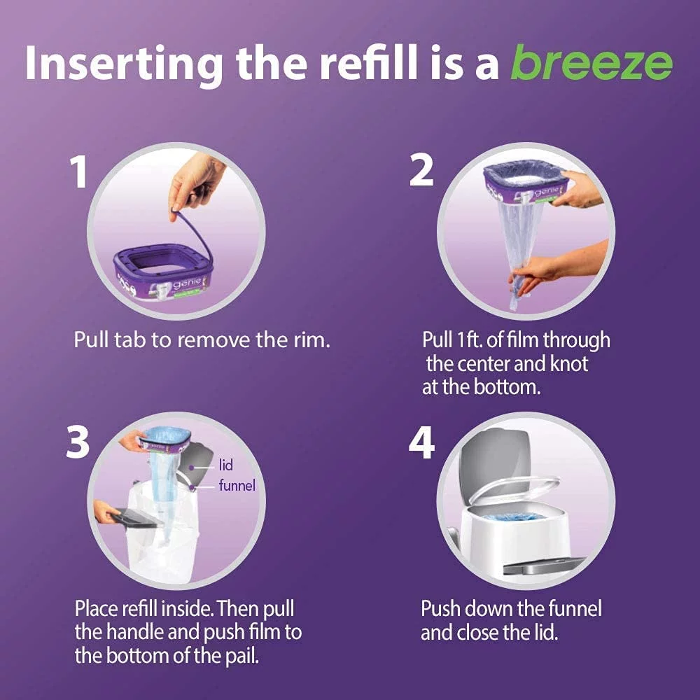 Litter Genie Cat Litter Disposal System Refill, Pack of 3