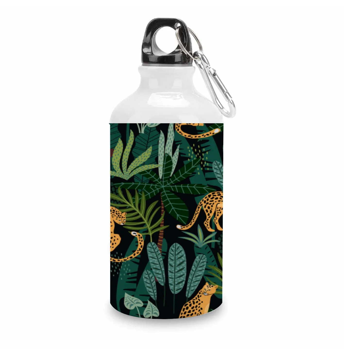 SKYSONIC 400ml Sport Aluminum Water Bottle,Leopards,Sport Multipack Leak Proof Easy Carry Travel Bottle with Twist Cap for Gym Hiking Camping Running Bike Outdoor