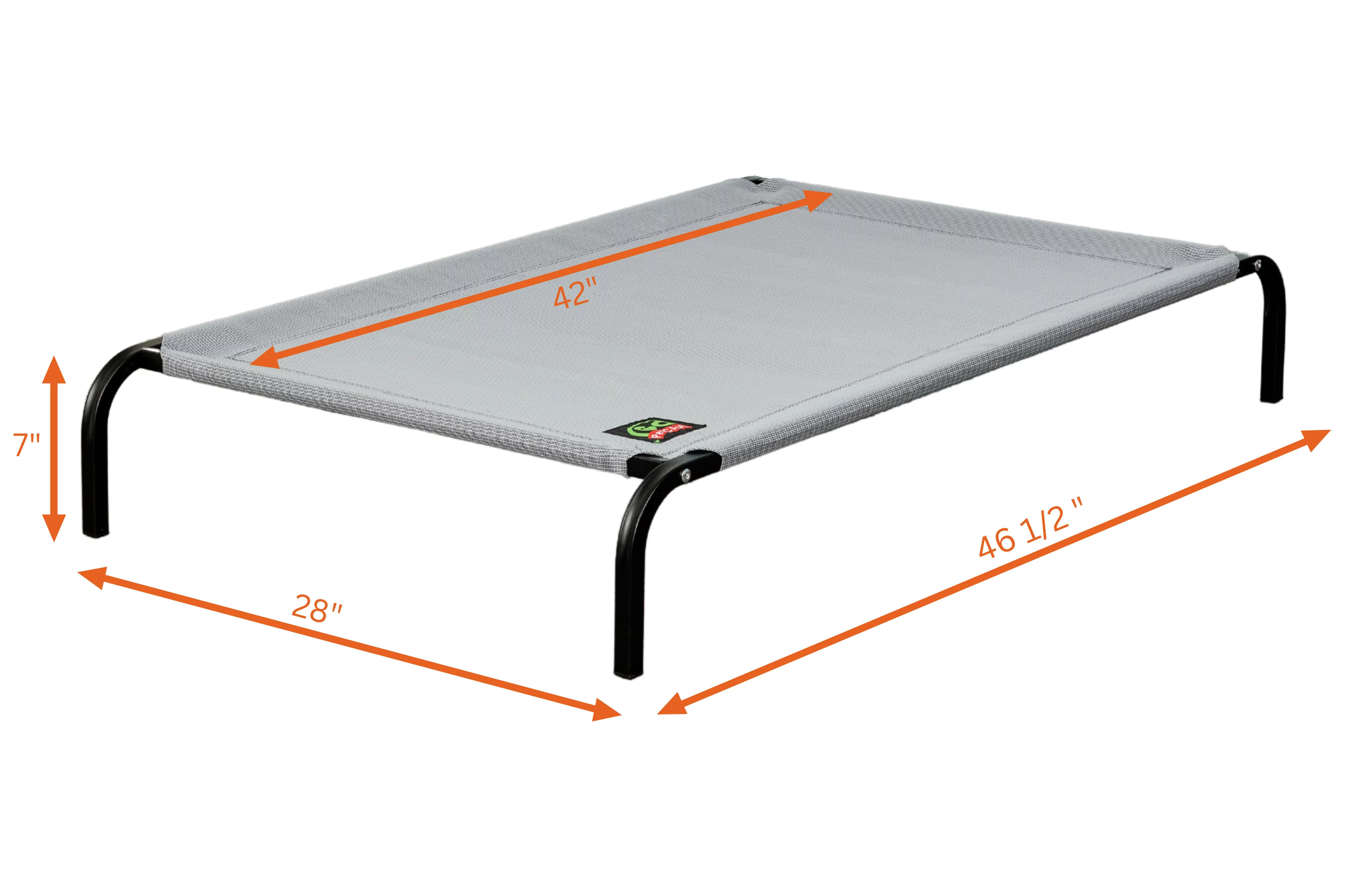 Go Pet Club Elevated Cooling Pet Cot Bed, Solid Grey