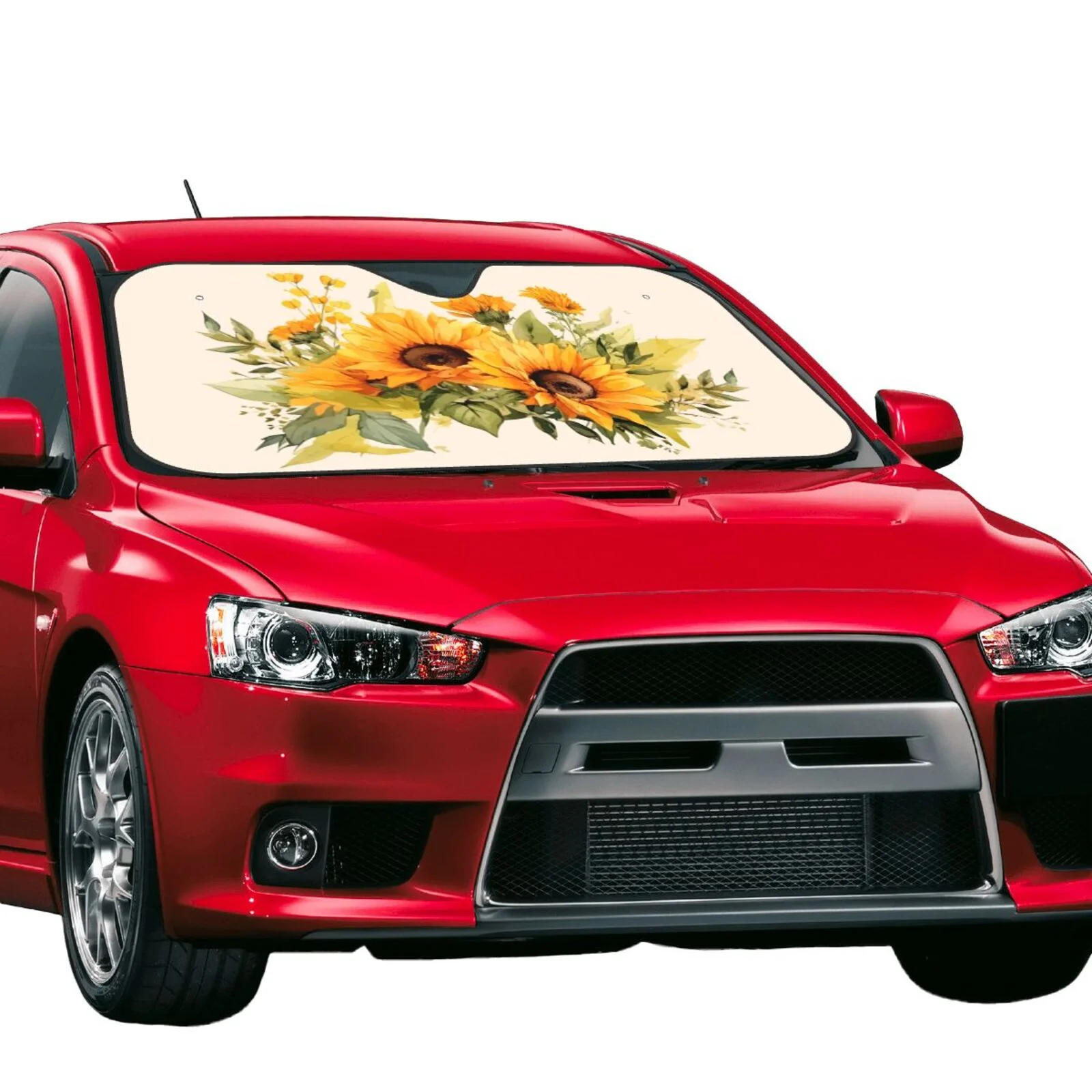 XMXT Car Sun Shade Windshield, Beautiful Sunflower Watercolor Sunshade for Car Windshield Sun Shades for Car SUV Truck, s