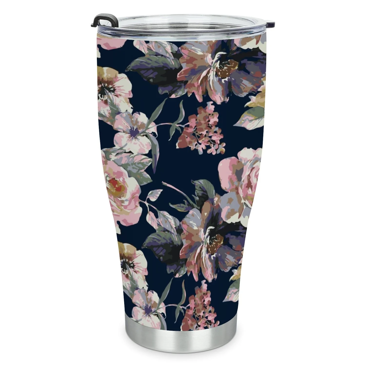 Hidove Stainless Steel Tumbler, Roses Flower Pattern 30oz Leak Proof & Stainless Steel Bottle for Hot & Cold Drinks - Coffee Travel Mug, Water Metal Canteen, Thermal Cup