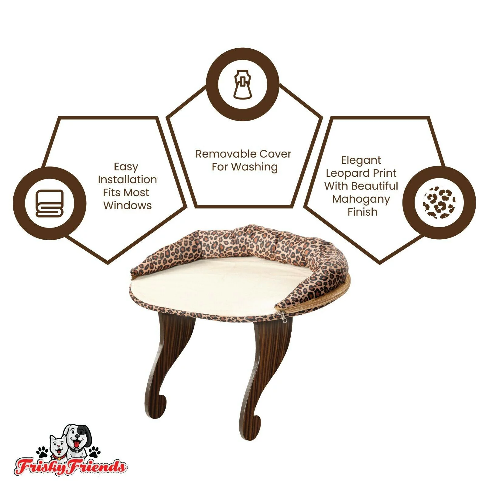 Deluxe Kitty Sill with Bolster- Cat Window Sill Bed Bed-Soft Cushion for Large and Small Cats