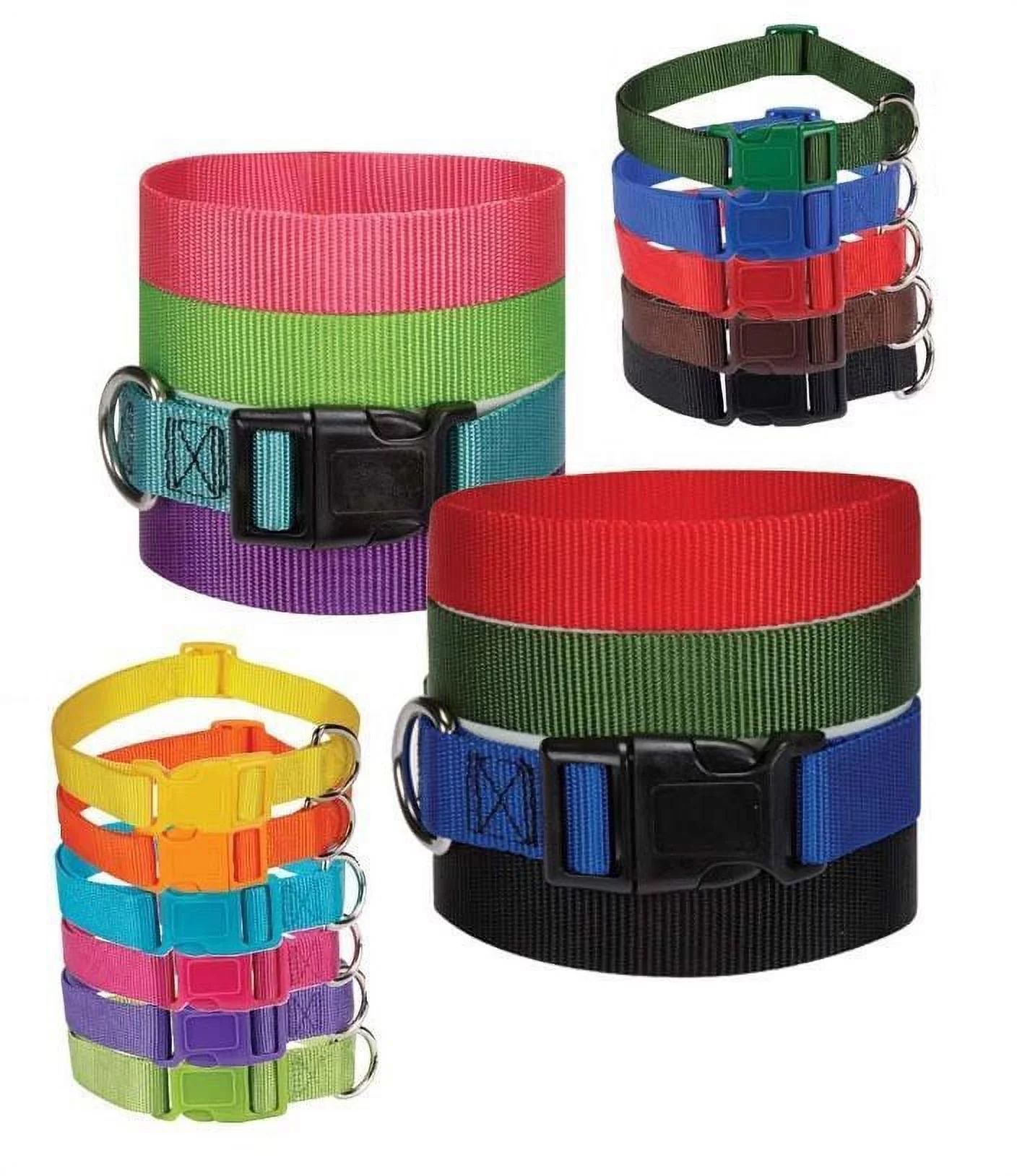 DOG COLLAR BULK PACKS Nylon Litter Band Puppy Rescue Shelter Pick Size & Amount (Small - 10 to 16 Inch,25 Collars)