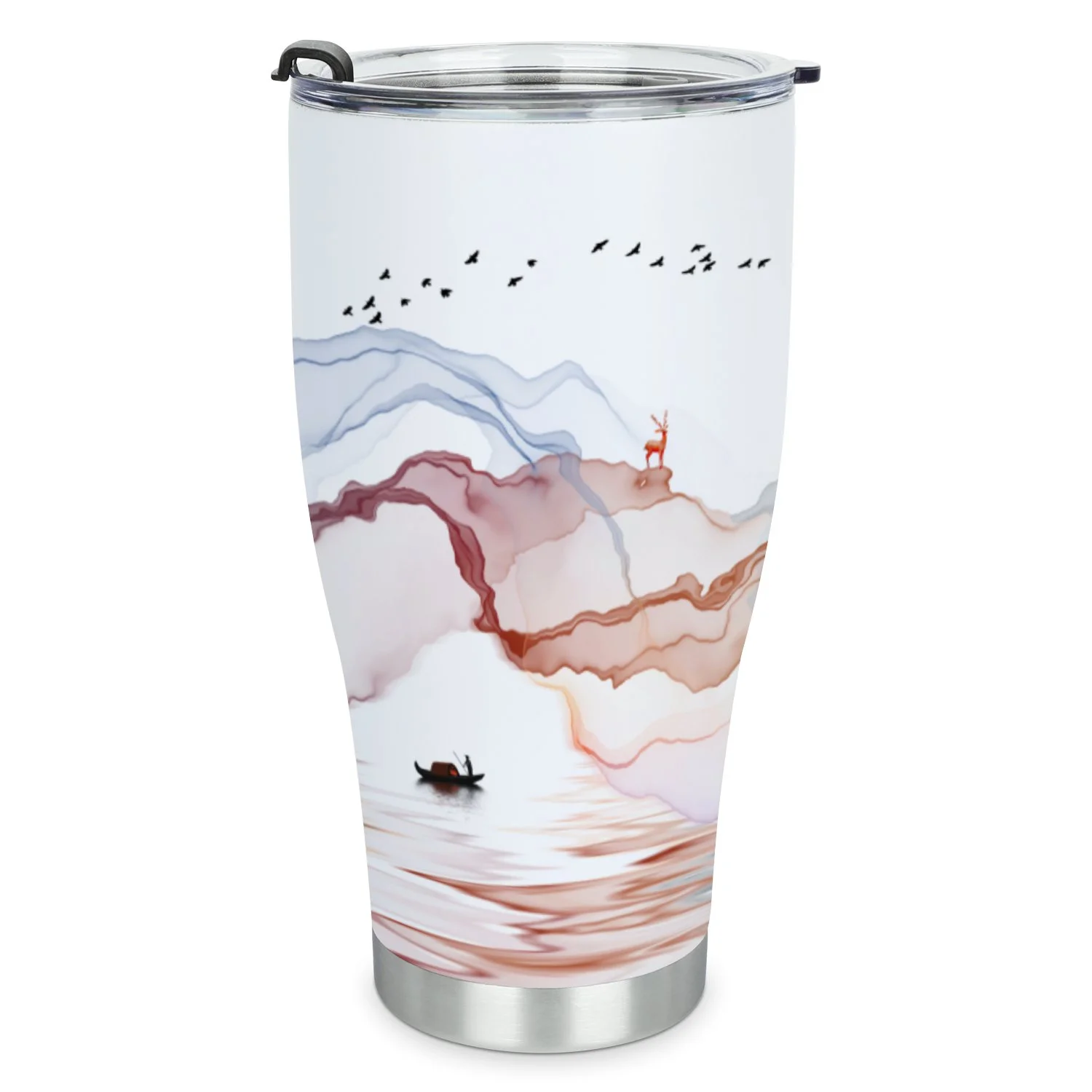 Hidove Stainless Steel Tumbler, Abstract Color Art 30oz Leak Proof & Stainless Steel Bottle for Hot & Cold Drinks - Coffee Travel Mug, Water Metal Canteen, Thermal Cup