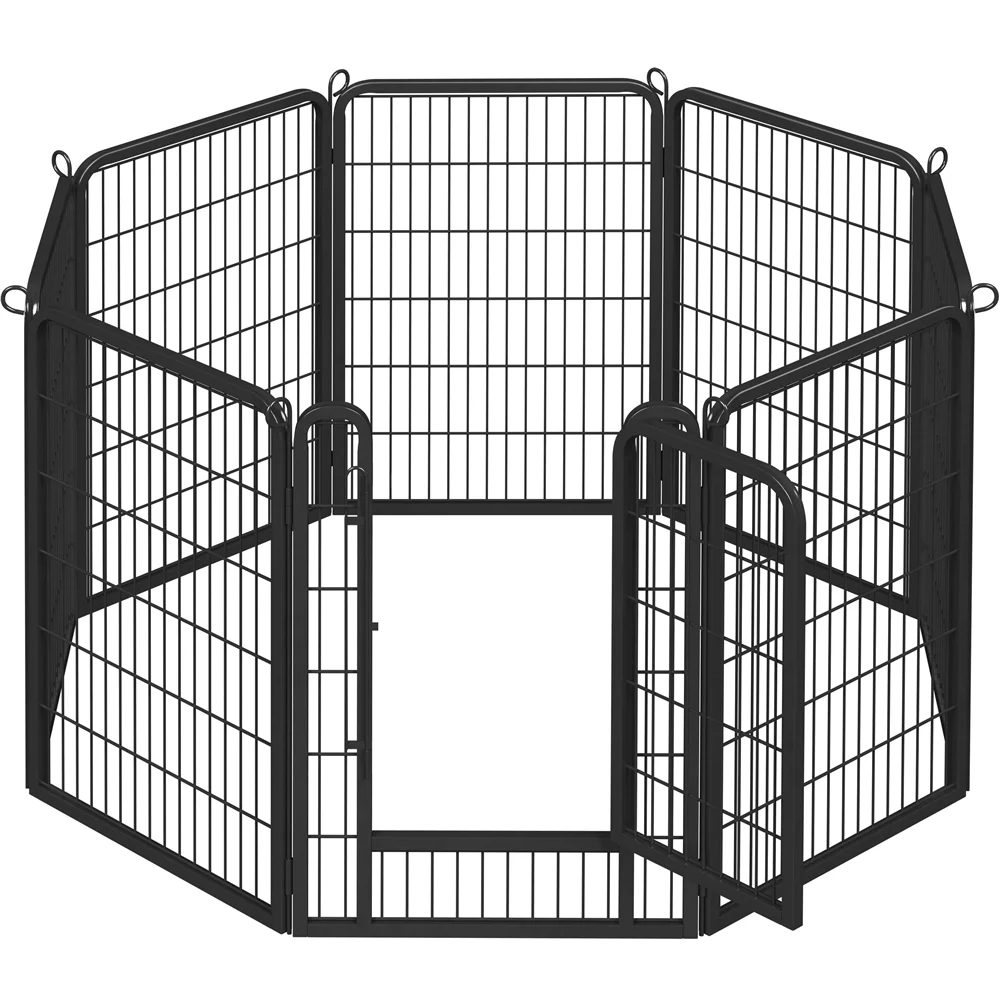 Yaheetech 39.5''H 8 Panels Metal Dog Playpen, Black
