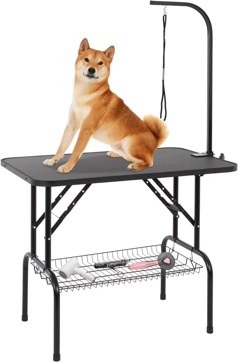 BestPet 36in Dog Grooming Table Foldable Home Pet Bathing Station with Mesh Tray